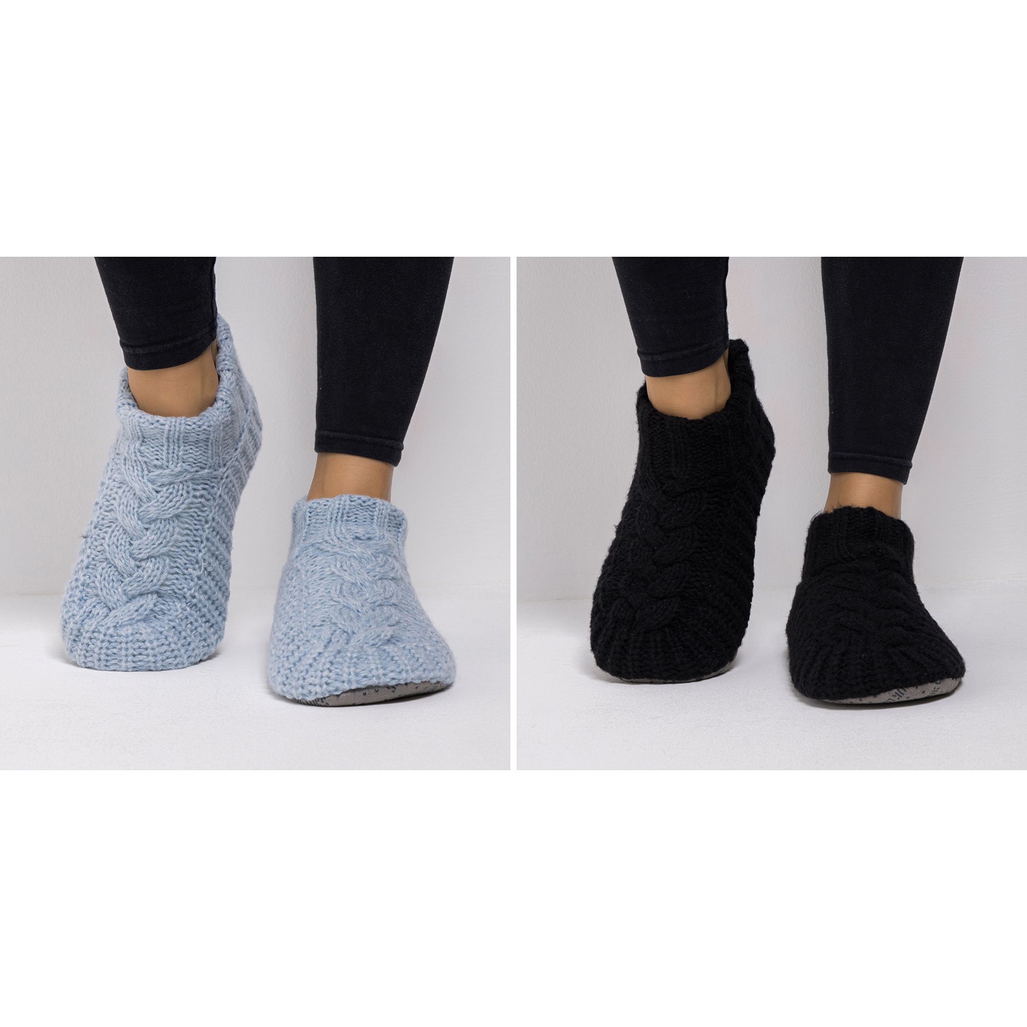 MUK LUKs Knöchel-Ballerina Zopfmuster gefüttert kuschelweich