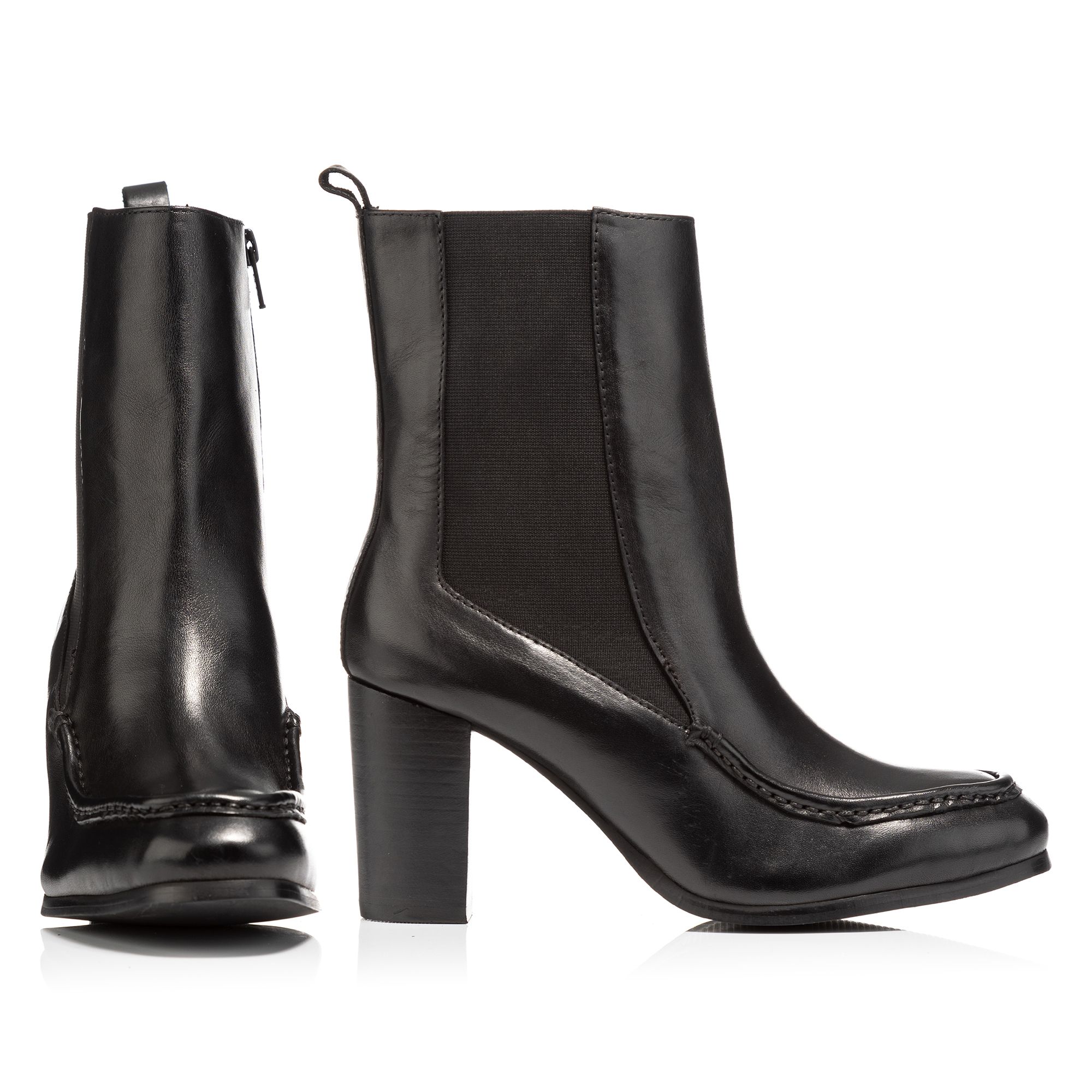 VIA MILANO Damen-Stiefelette echt Leder Reißverschluss Absatz ca. 7,5cm