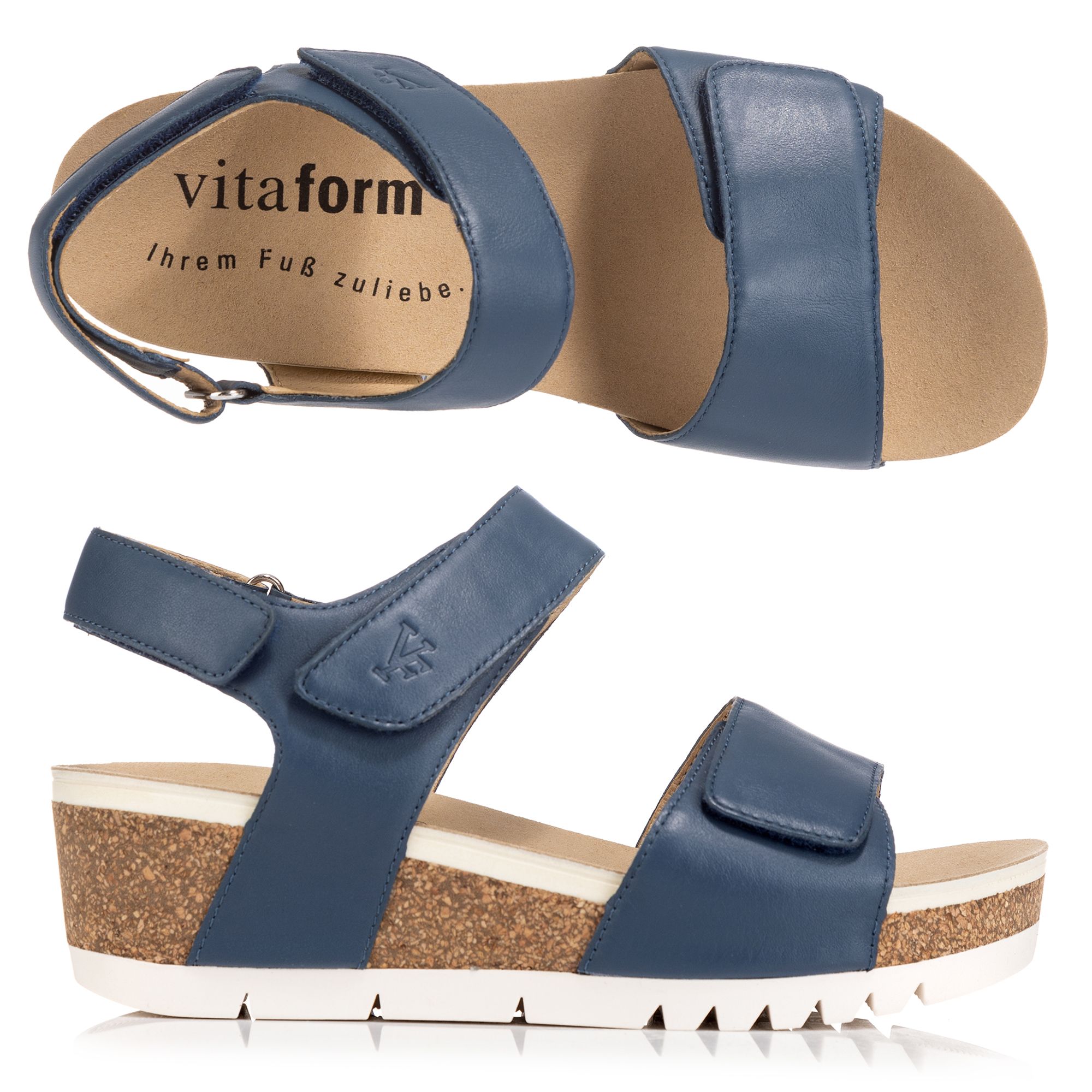 VITAFORM Damen-Sandalette Softnappaleder super soft Fußbett Sohle Carla