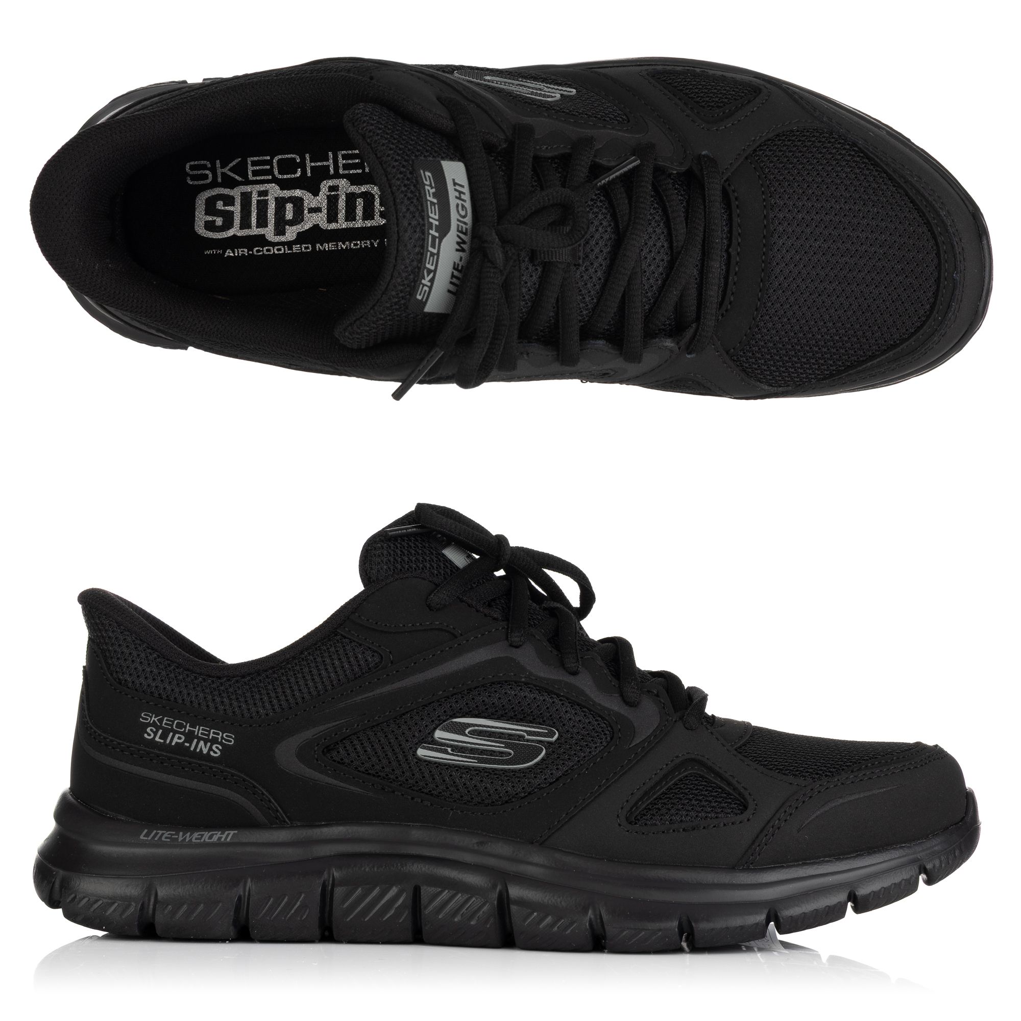 SKECHERS Herren-Slipper Track Ezral Materialmix Hands Free Slip-Ins®