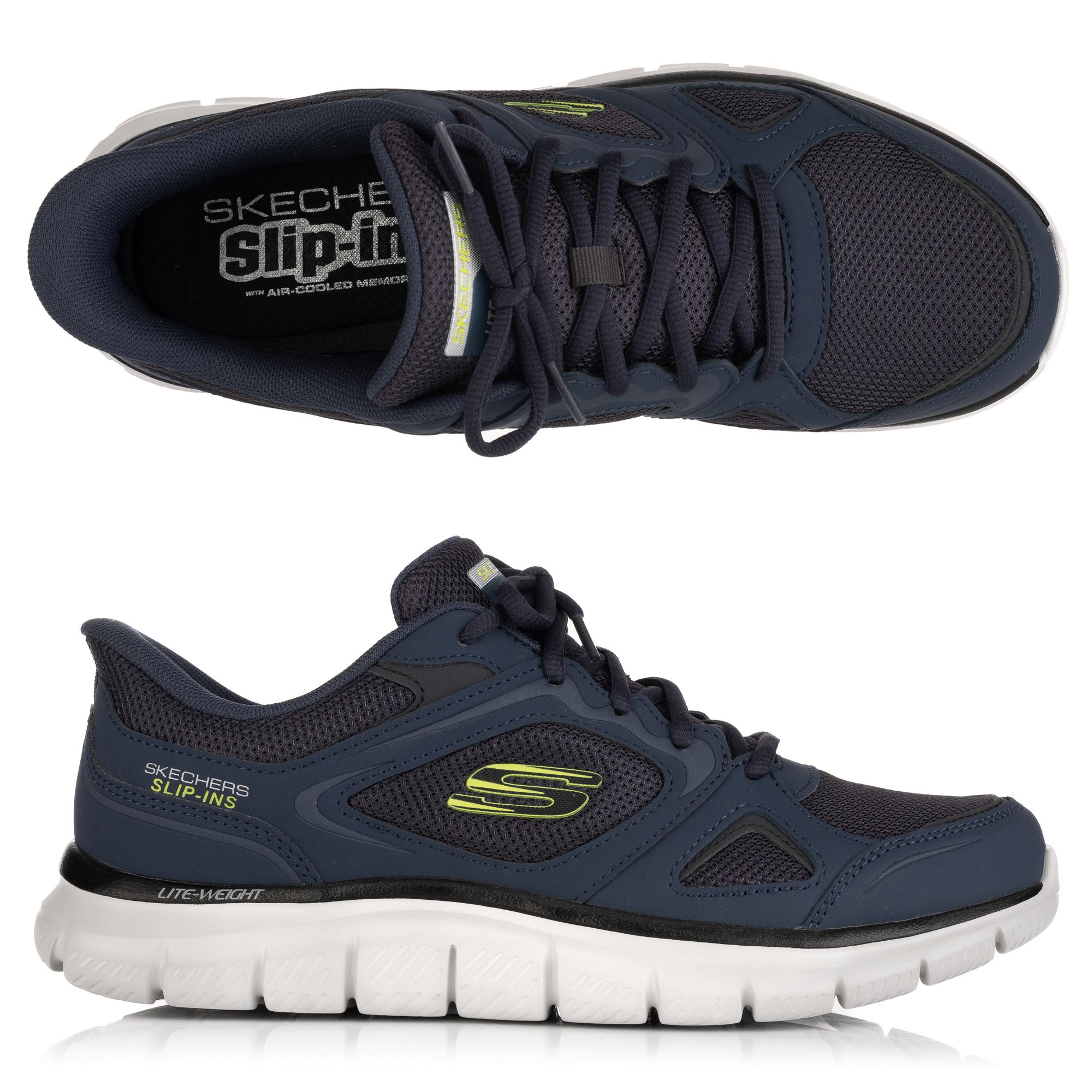 SKECHERS Herren-Slipper Track Ezral Materialmix Hands Free Slip-Ins®