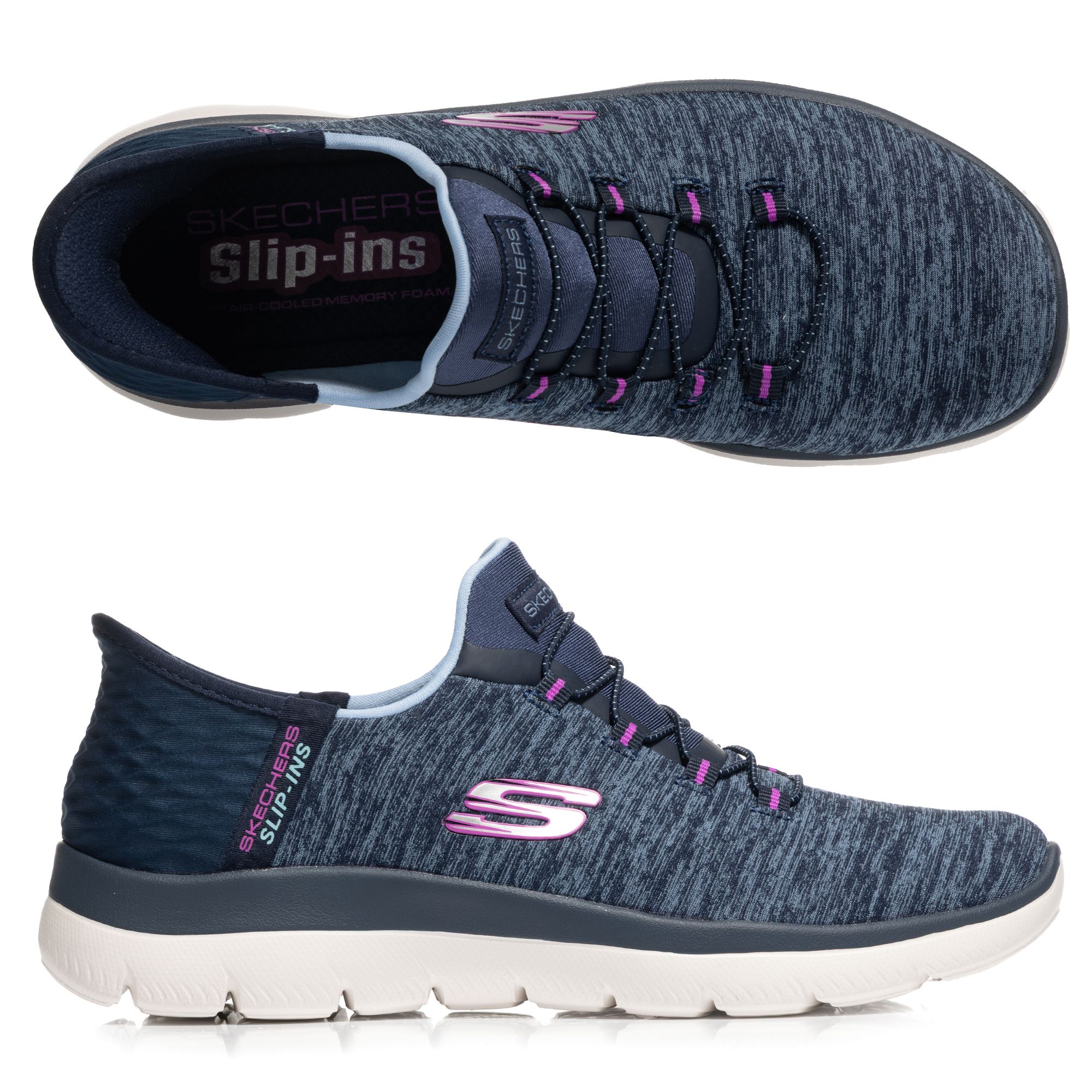 SKECHERS Damen-Sneaker Summits Dazzling Haze Jersey-Strick Hands Free Slip-Ins®