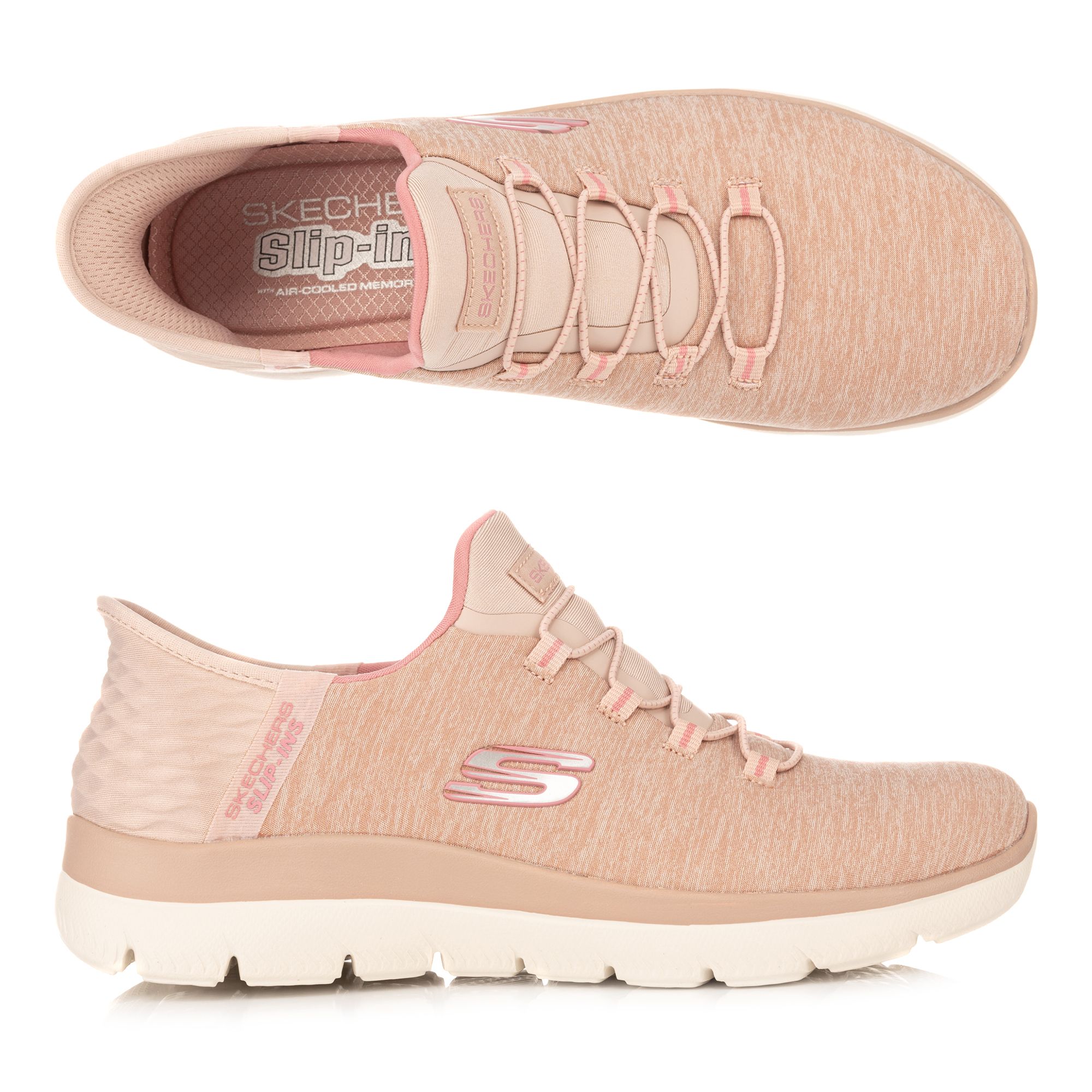 SKECHERS Damen-Sneaker Summits Dazzling Haze Jersey-Strick Hands Free Slip-Ins®