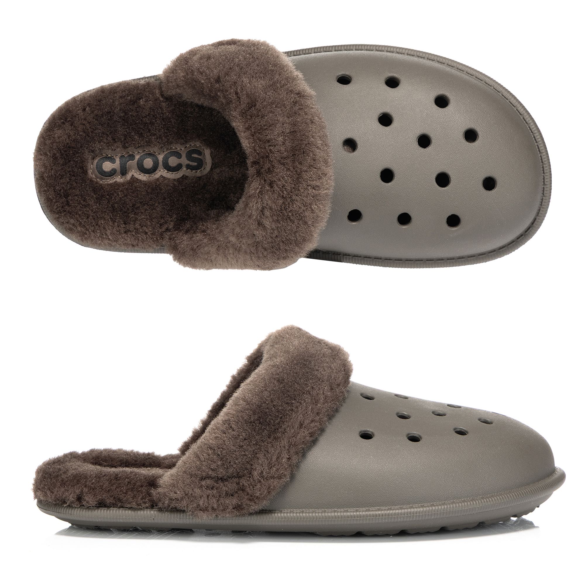 CROCS™ Damen-Pantolette Classic Fuzz Scuff gefüttert Croslite™-Außensohle