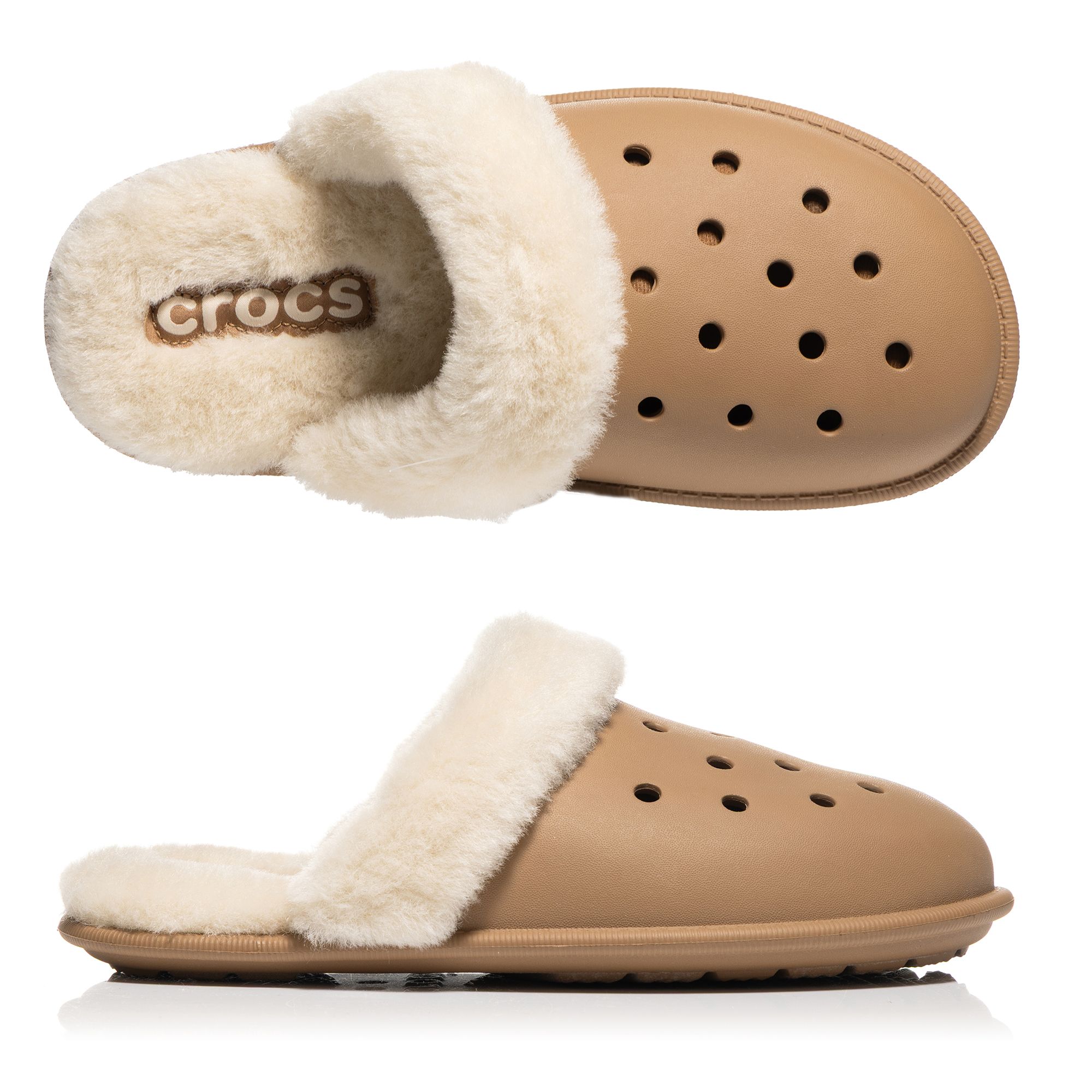 CROCS™ Damen-Pantolette Classic Fuzz Scuff gefüttert Croslite™-Außensohle