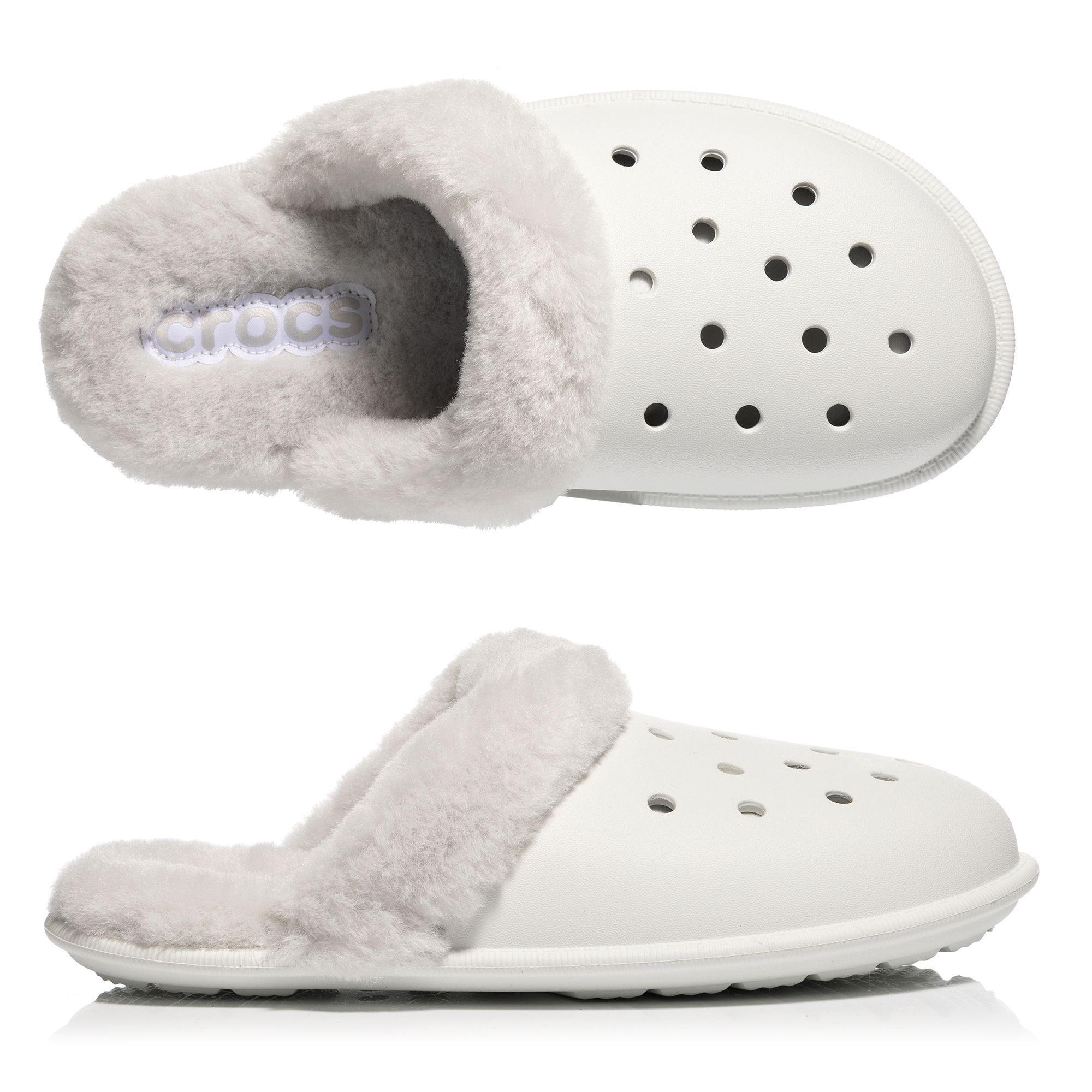 CROCS™ Damen-Pantolette Classic Fuzz Scuff gefüttert Croslite™-Außensohle
