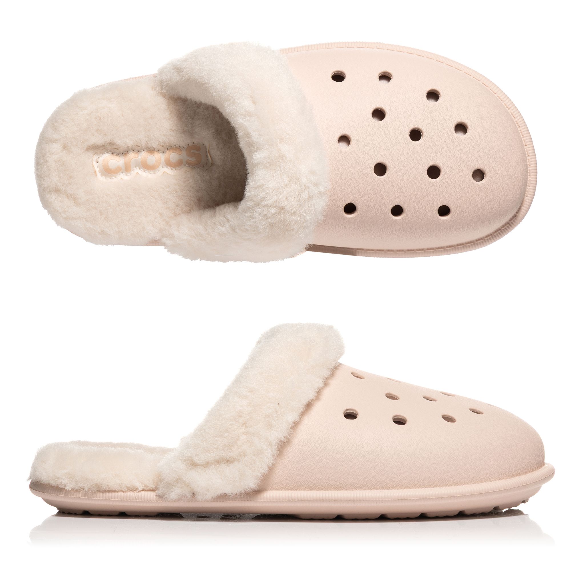 CROCS™ Damen-Pantolette Classic Fuzz Scuff gefüttert Croslite™-Außensohle