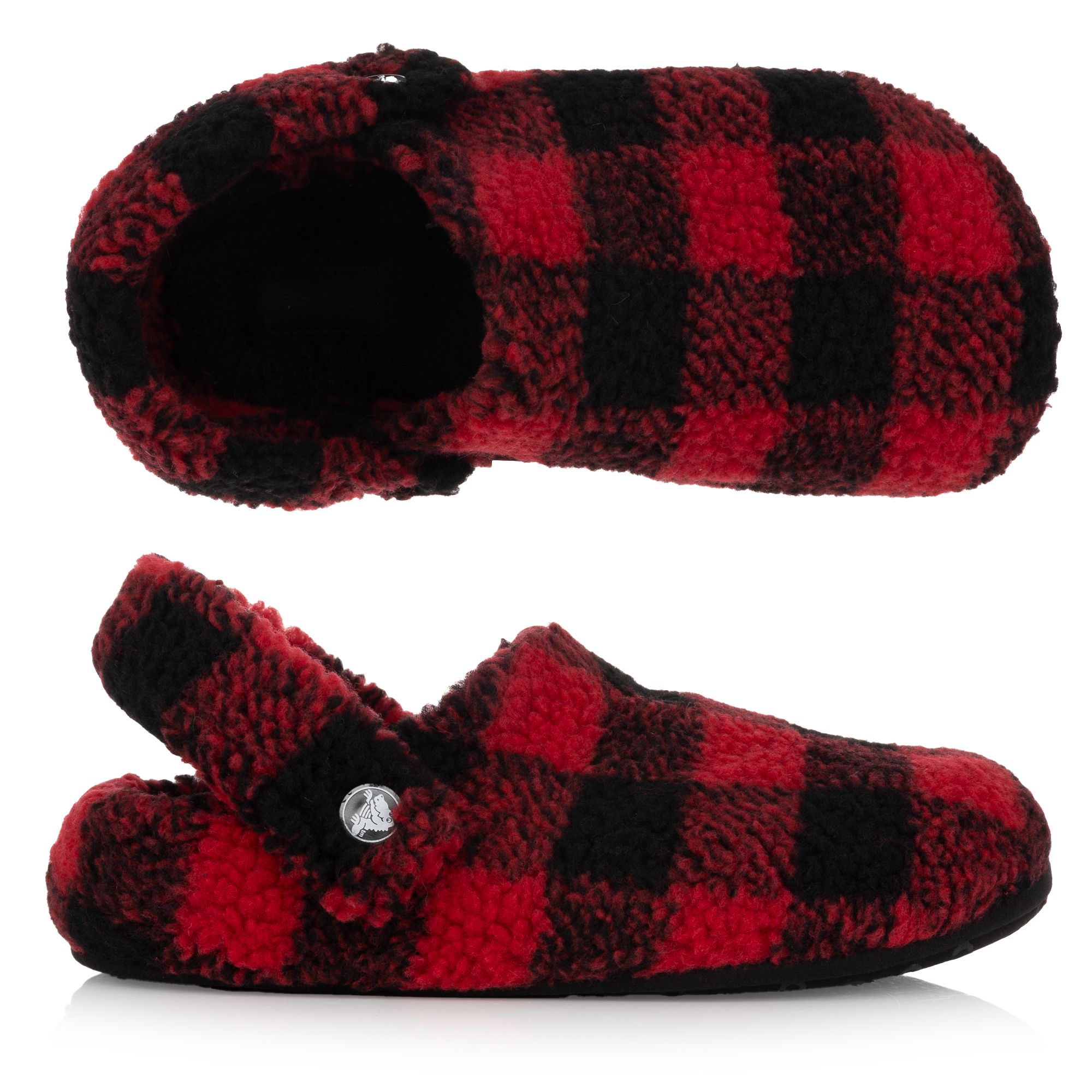 CROCS™ Damen-Clogs Classic Buff fuzzy-all-over Karo-Muster