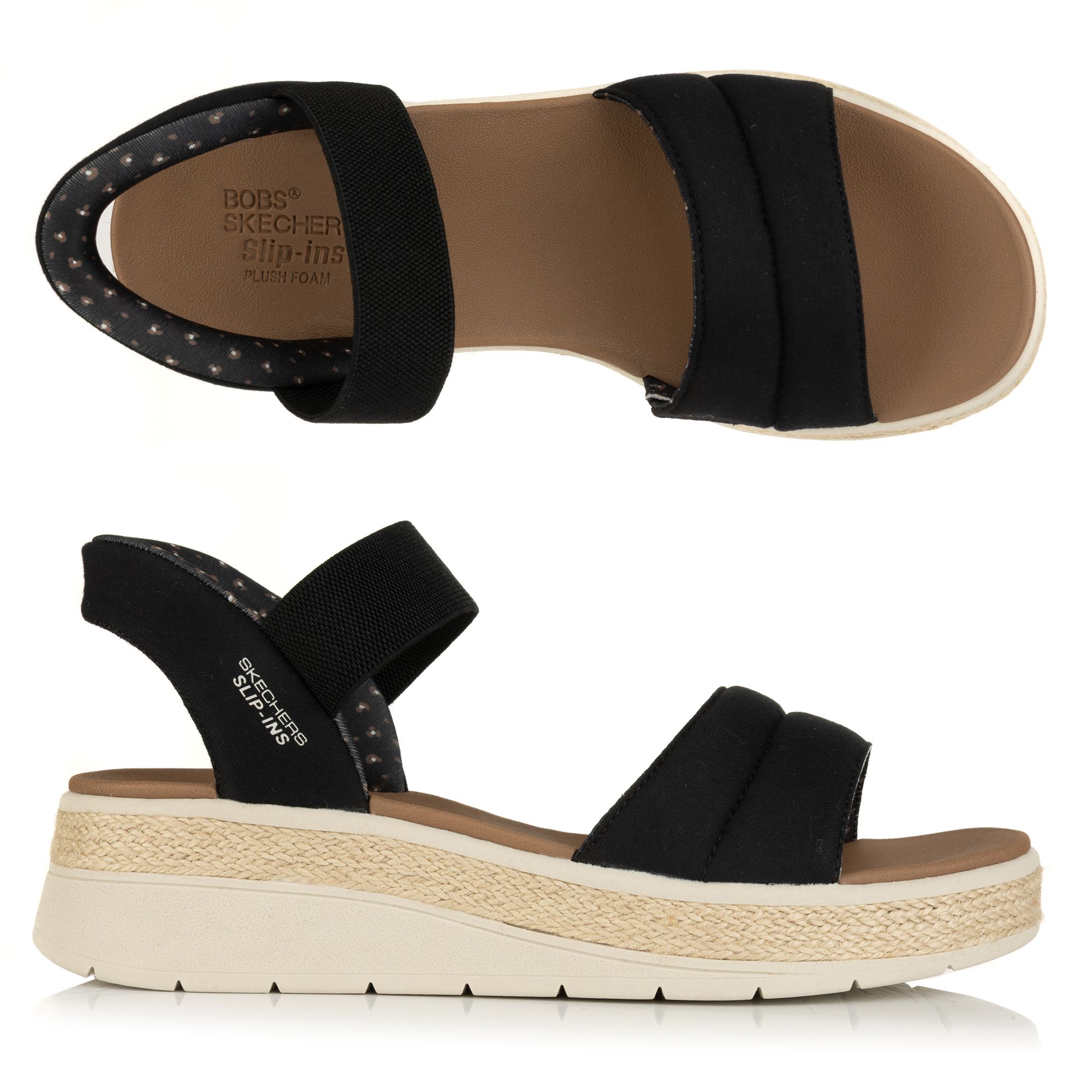 SKECHERS Damen-Sandale Bobs Sun Ray Materialmix Hands Free Slip-ins®