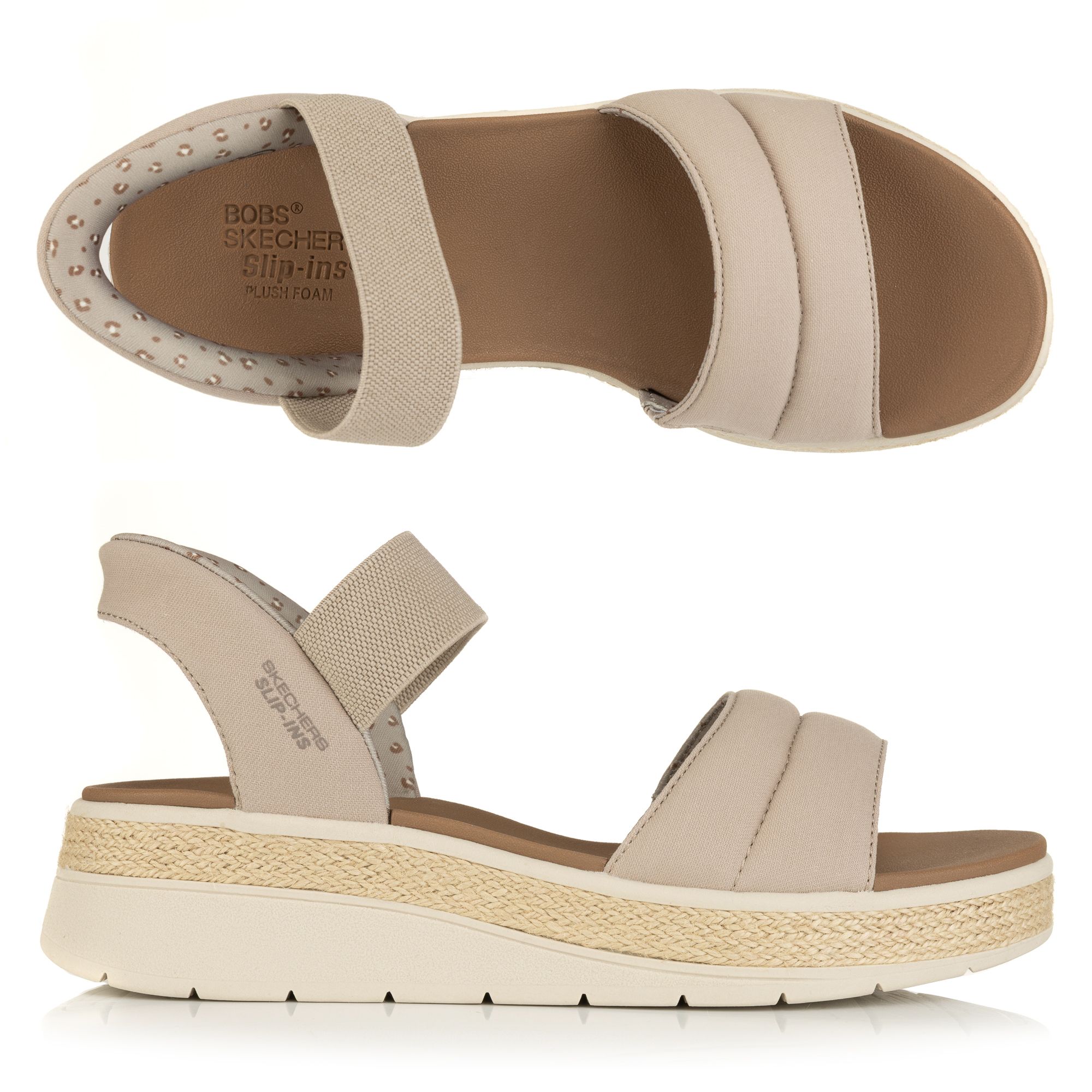 SKECHERS Damen-Sandale Bobs Sun Ray Materialmix Hands Free Slip-ins®