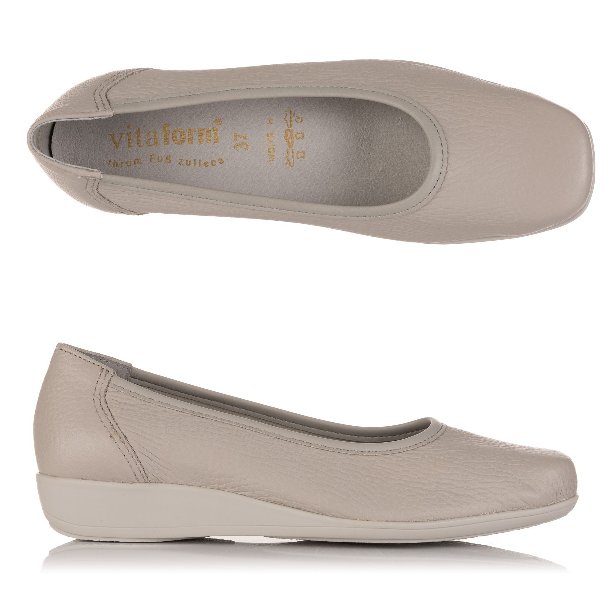 VITAFORM Ballerina Hirschleder Sommertrendfarben Sohle Hilka