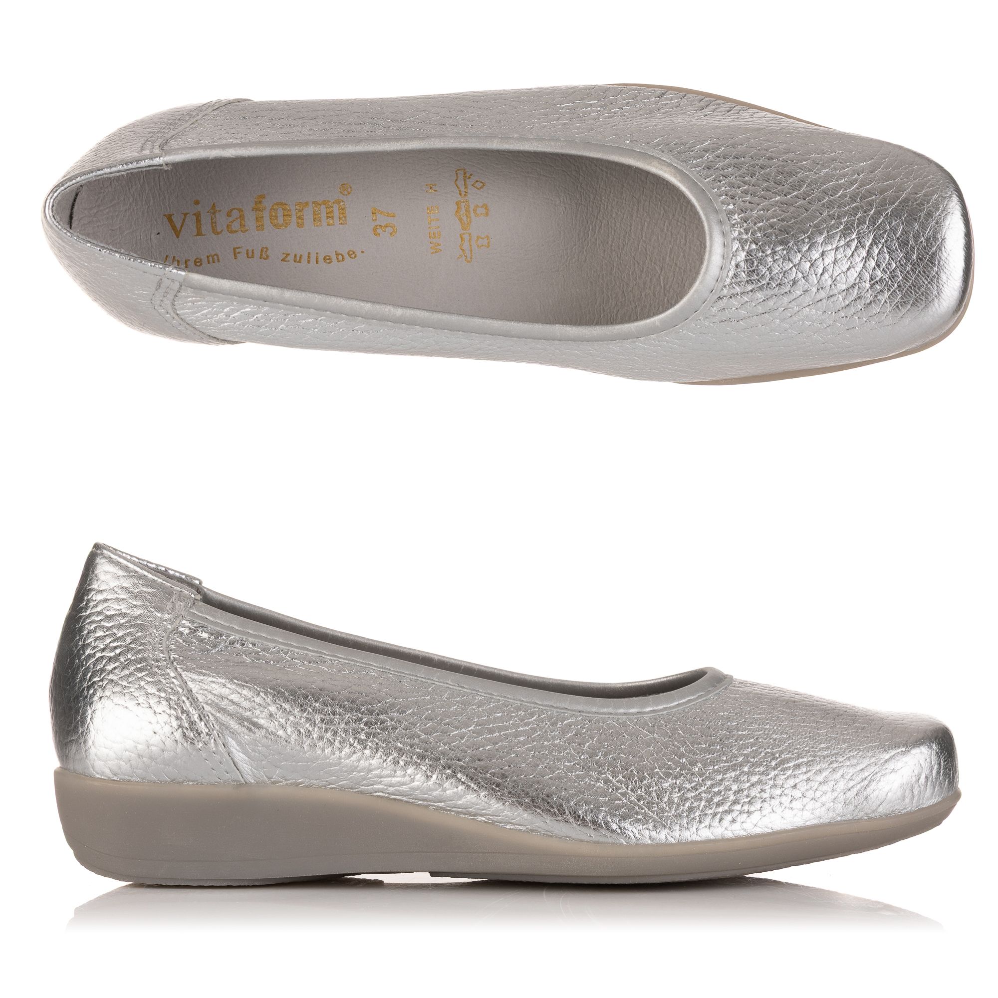 VITAFORM Ballerina Hirschleder Sommertrendfarben Sohle Hilka