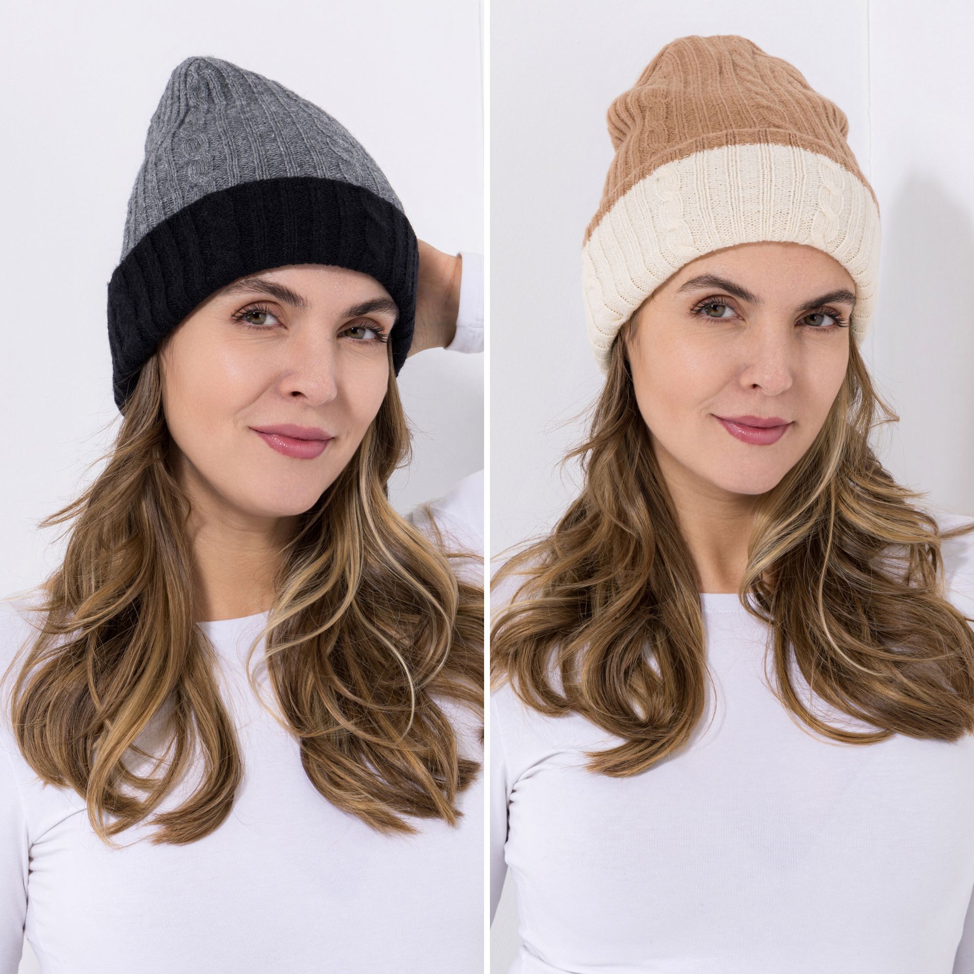 MUK LUKs Strickmützen 2er Pack wendbar Einheitsgröße