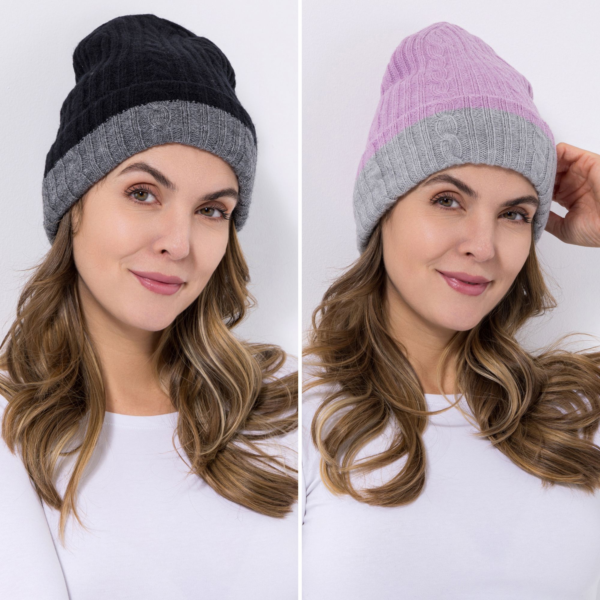 MUK LUKs Strickmützen 2er Pack wendbar Einheitsgröße