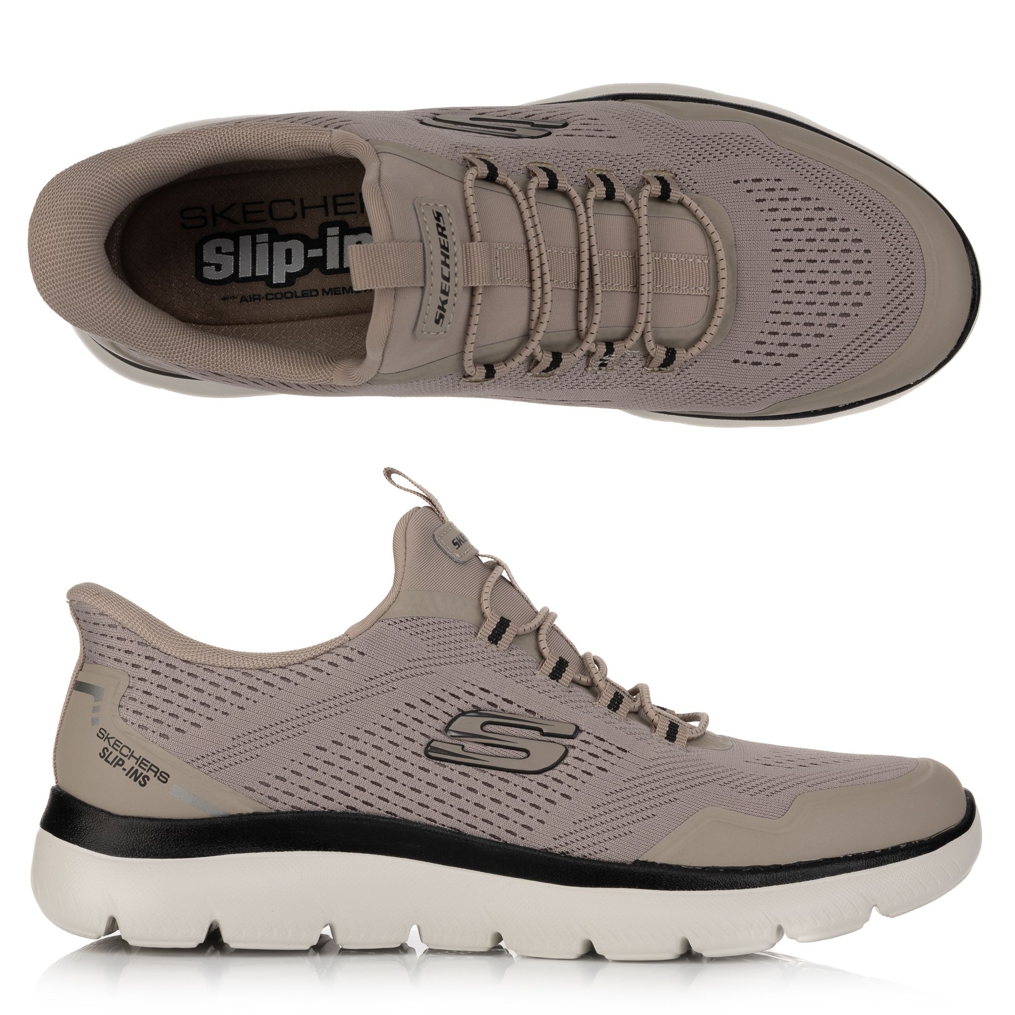 SKECHERS Herren-Slipper Summits-Top Rate Materialmix Hands Free Slip-ins®