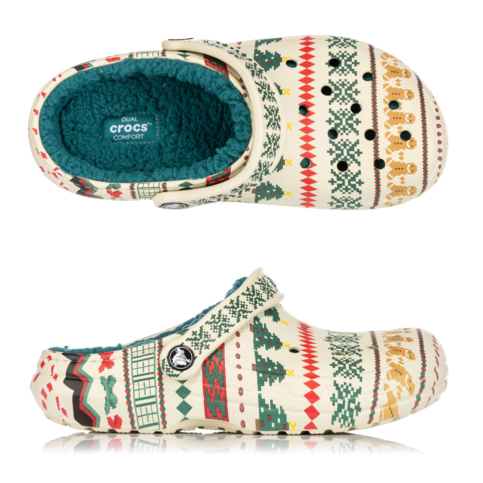 CROCS™ Damen-Clog Classic Lined Fair Weihnachtsdesign gefüttert