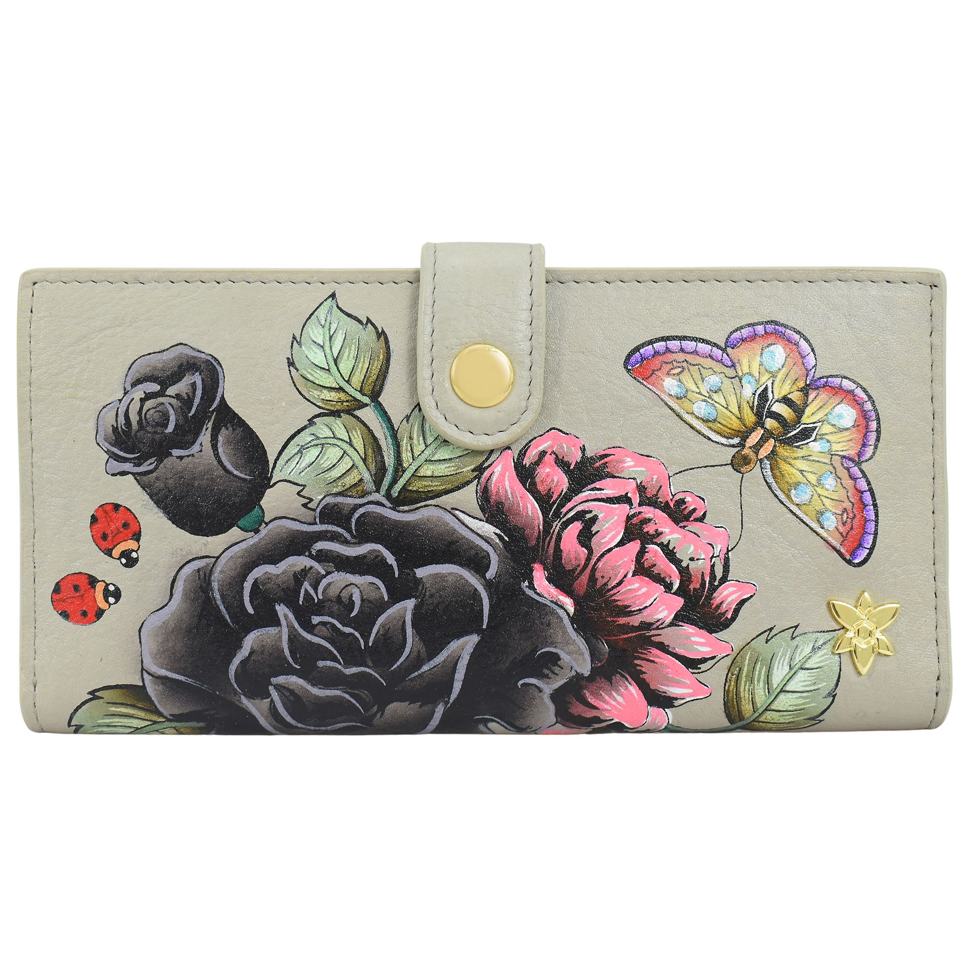 ANUSCHKA® Geldbörse echt Leder RFID-Schutz handbemalt