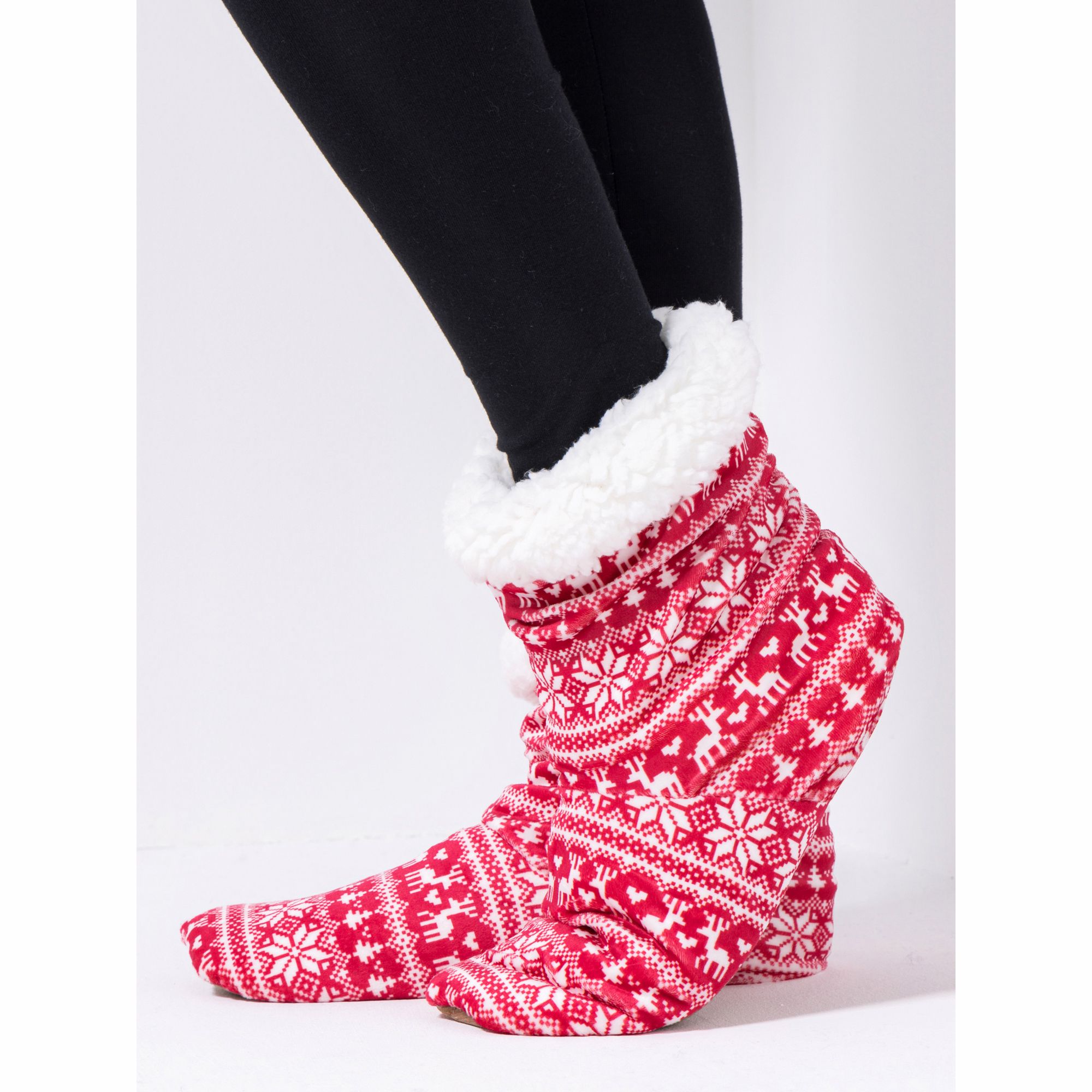 MUK LUKs Stopper-Socken Umschlag weich gefüttert Teddy Plüsch