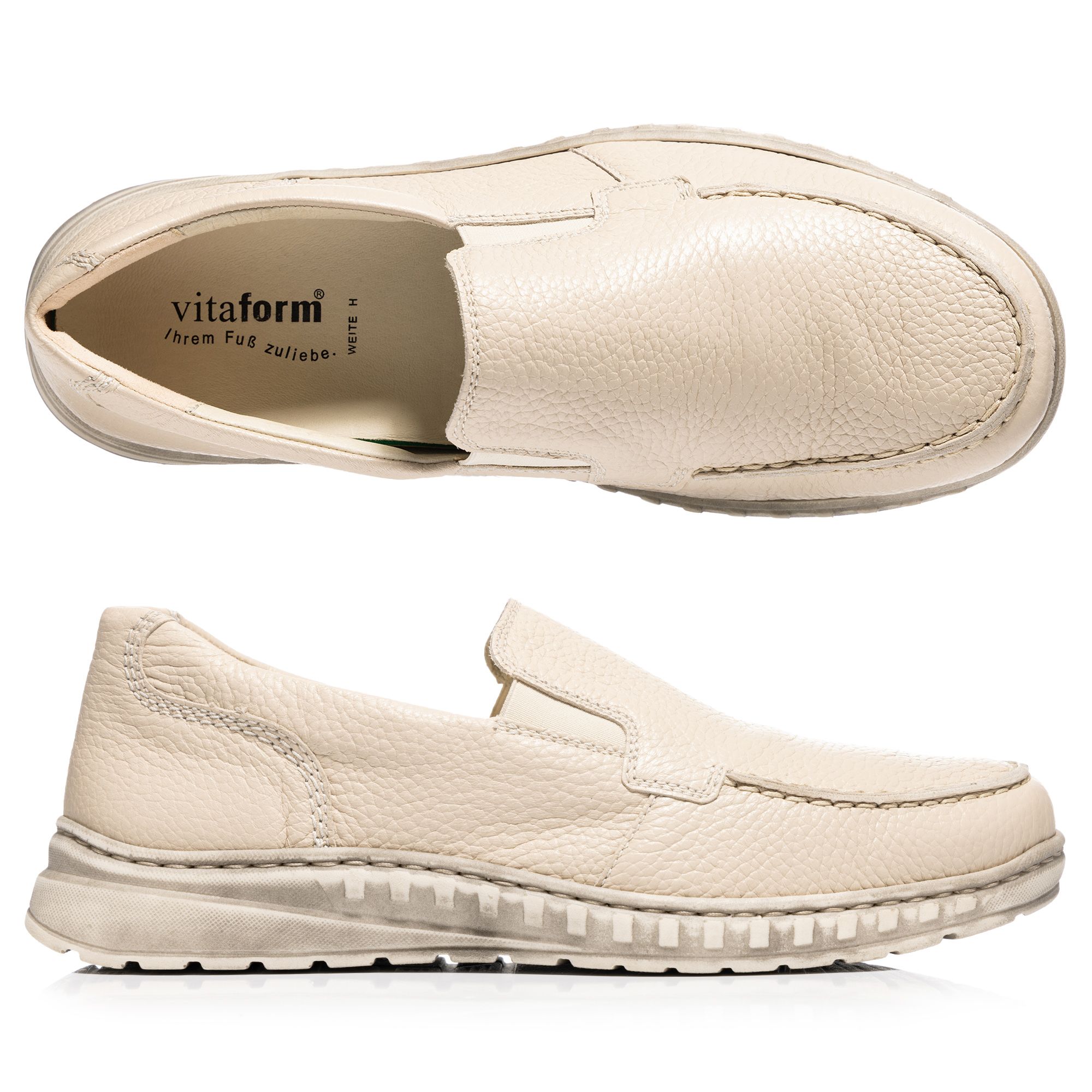 VITAFORM Herren- Slipper Hirschleder sportliche Optik Leichtsohle