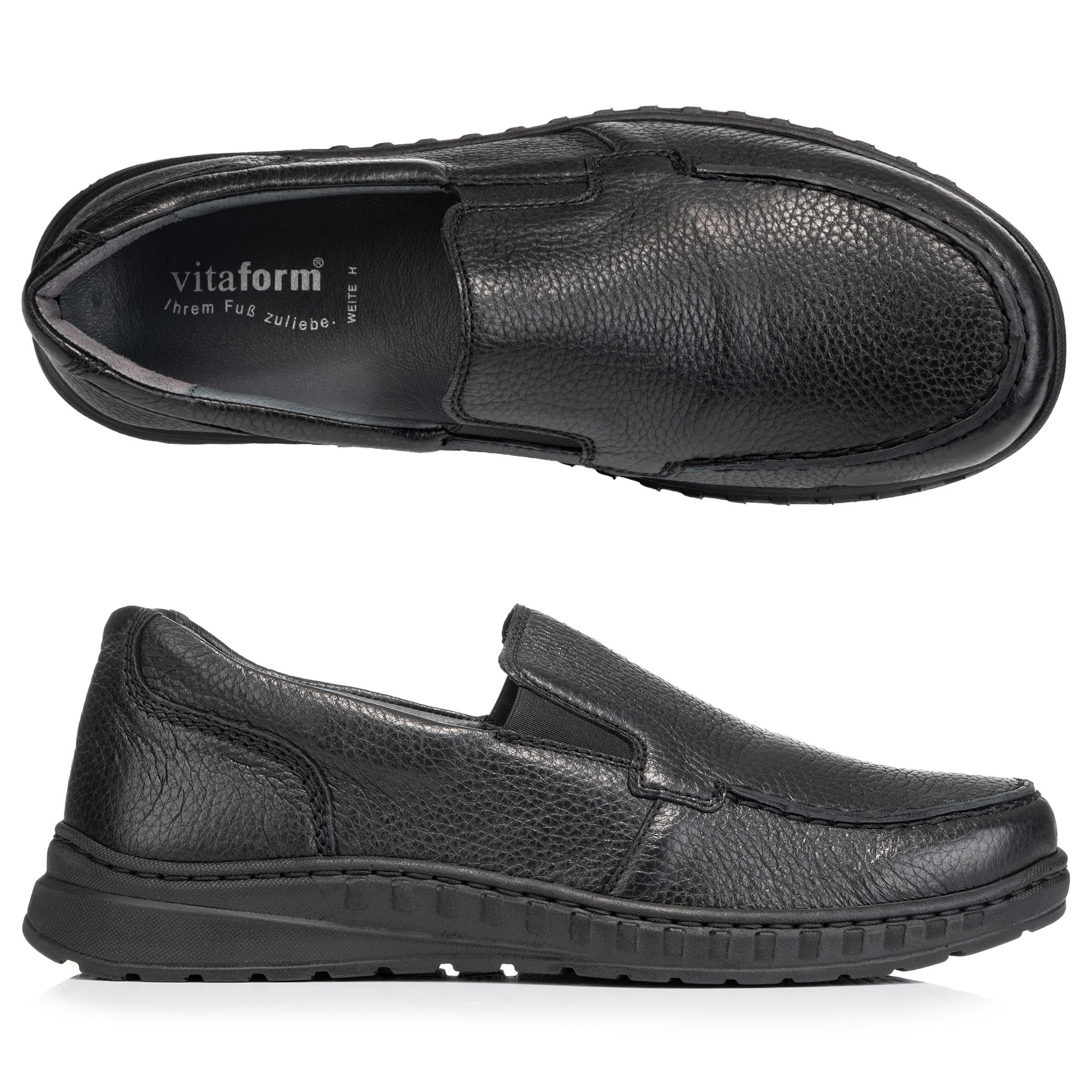 VITAFORM Herren- Slipper Hirschleder sportliche Optik Leichtsohle
