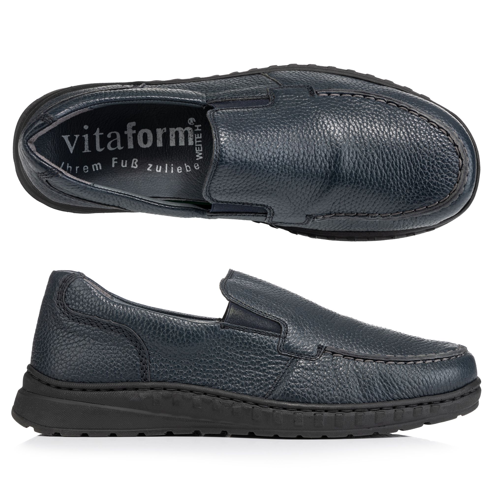 VITAFORM Herren- Slipper Hirschleder sportliche Optik Leichtsohle