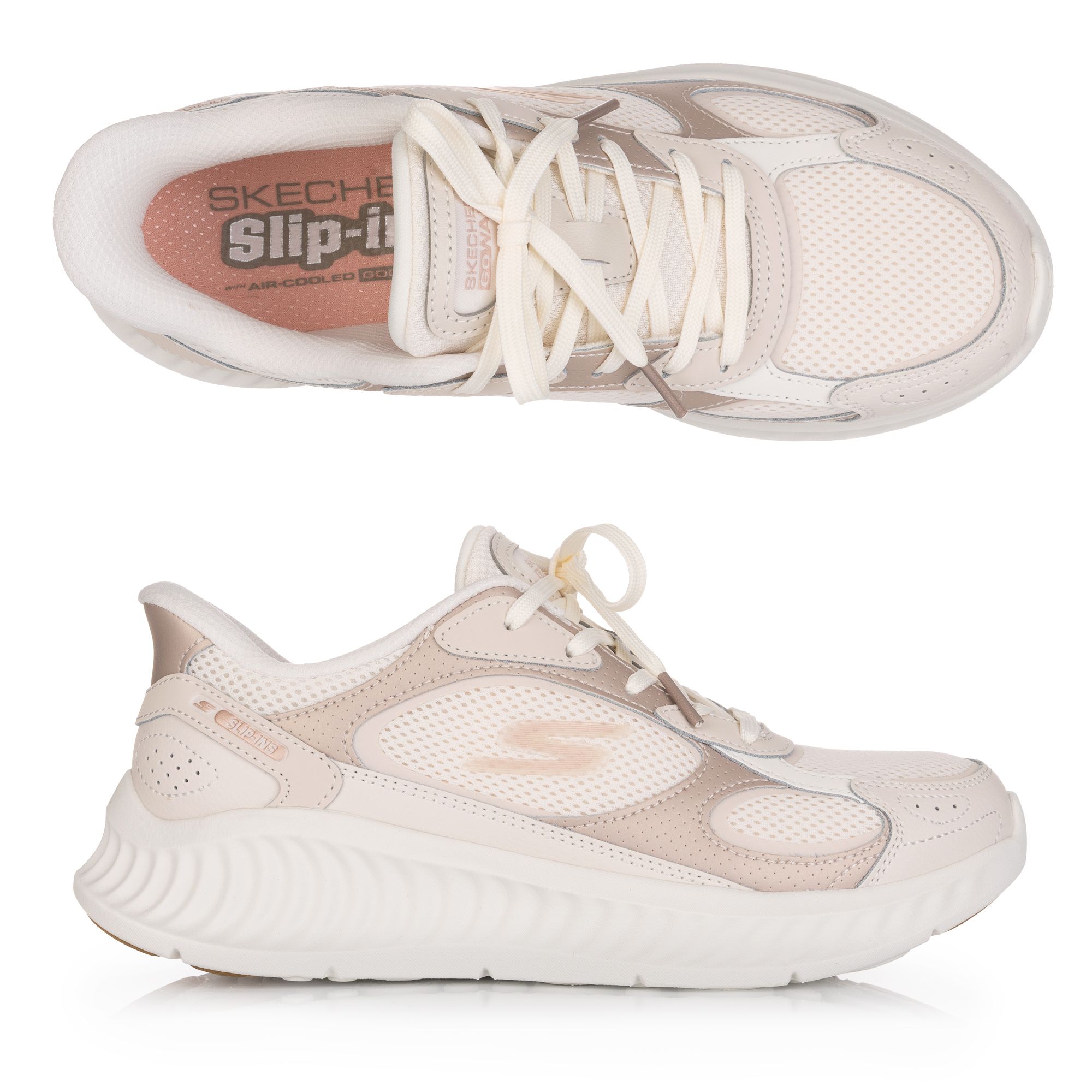 SKECHERS Damen-Sneaker Go Walk Now Aura Materialmix Hands Free Slip-Ins®