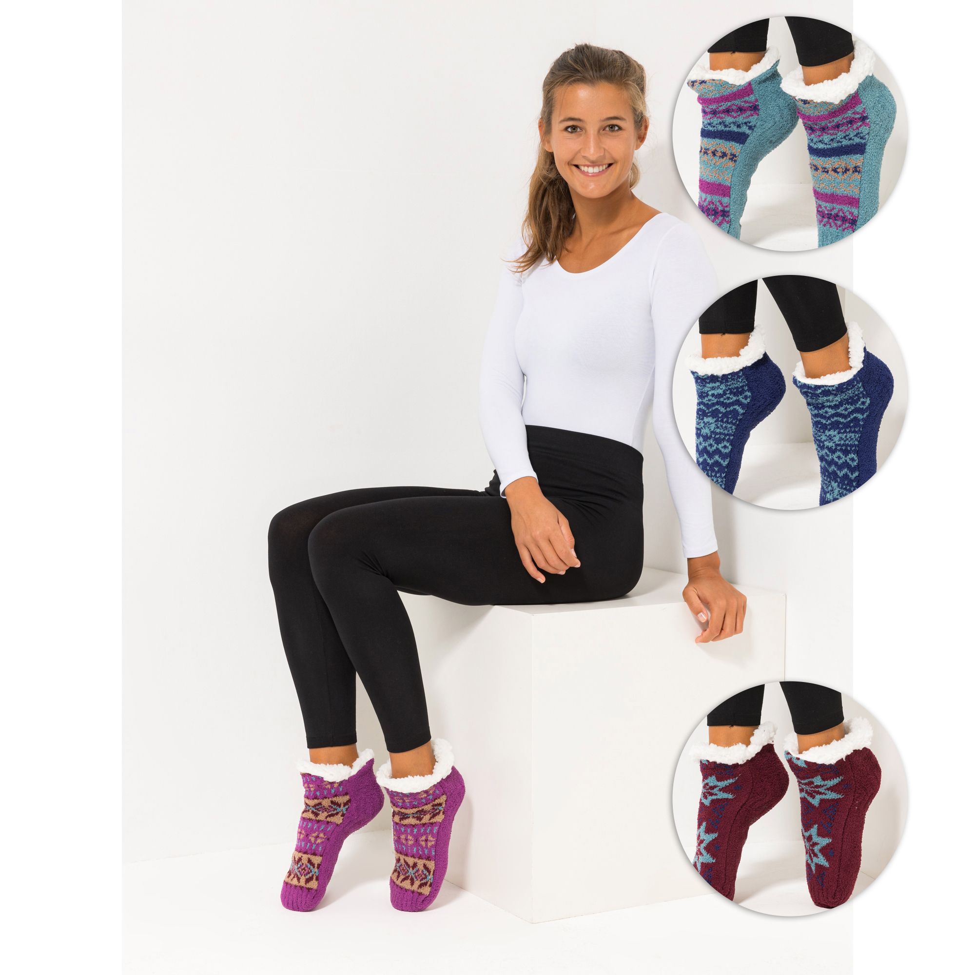 MUK LUKs Stoppersocken kuschelweich Doppelgrößen 4er-Pack