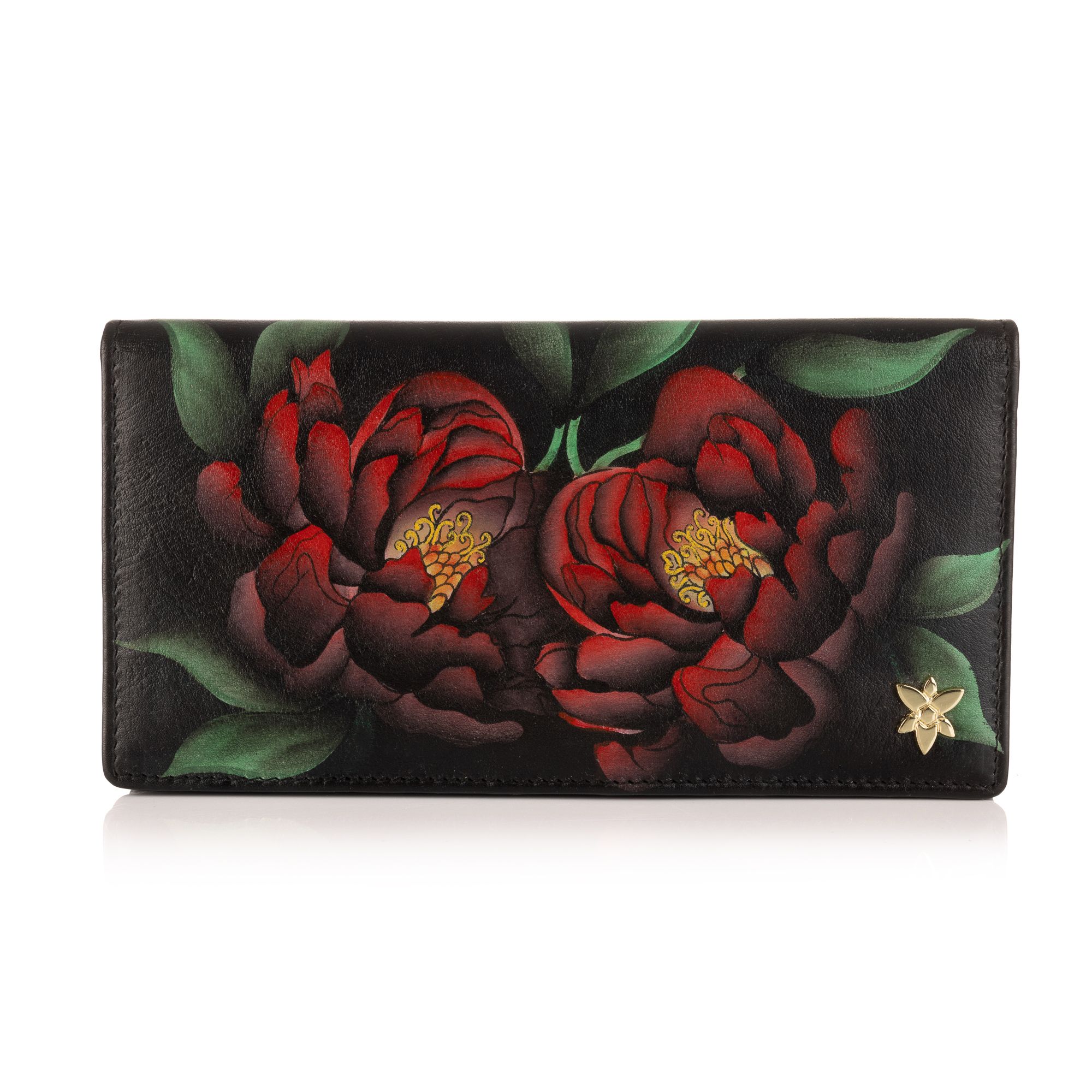 ANUSCHKA® Geldbörse echt Leder RFID Schutz handbemalt