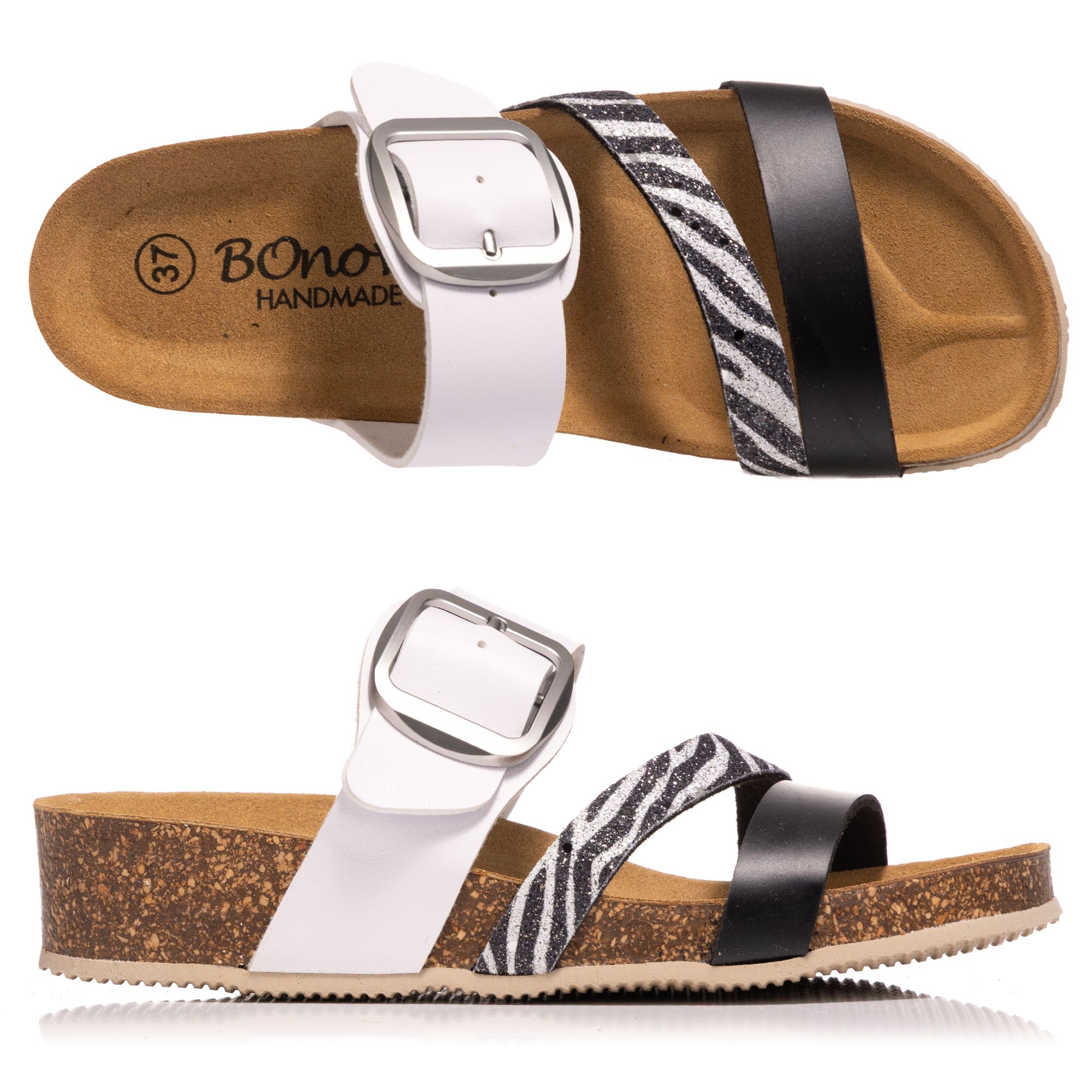 BONOVA Damen-Pantolette verstellbarer Riemen Keilabsatz ca. 3,5cm Super-Soft-Fußbett