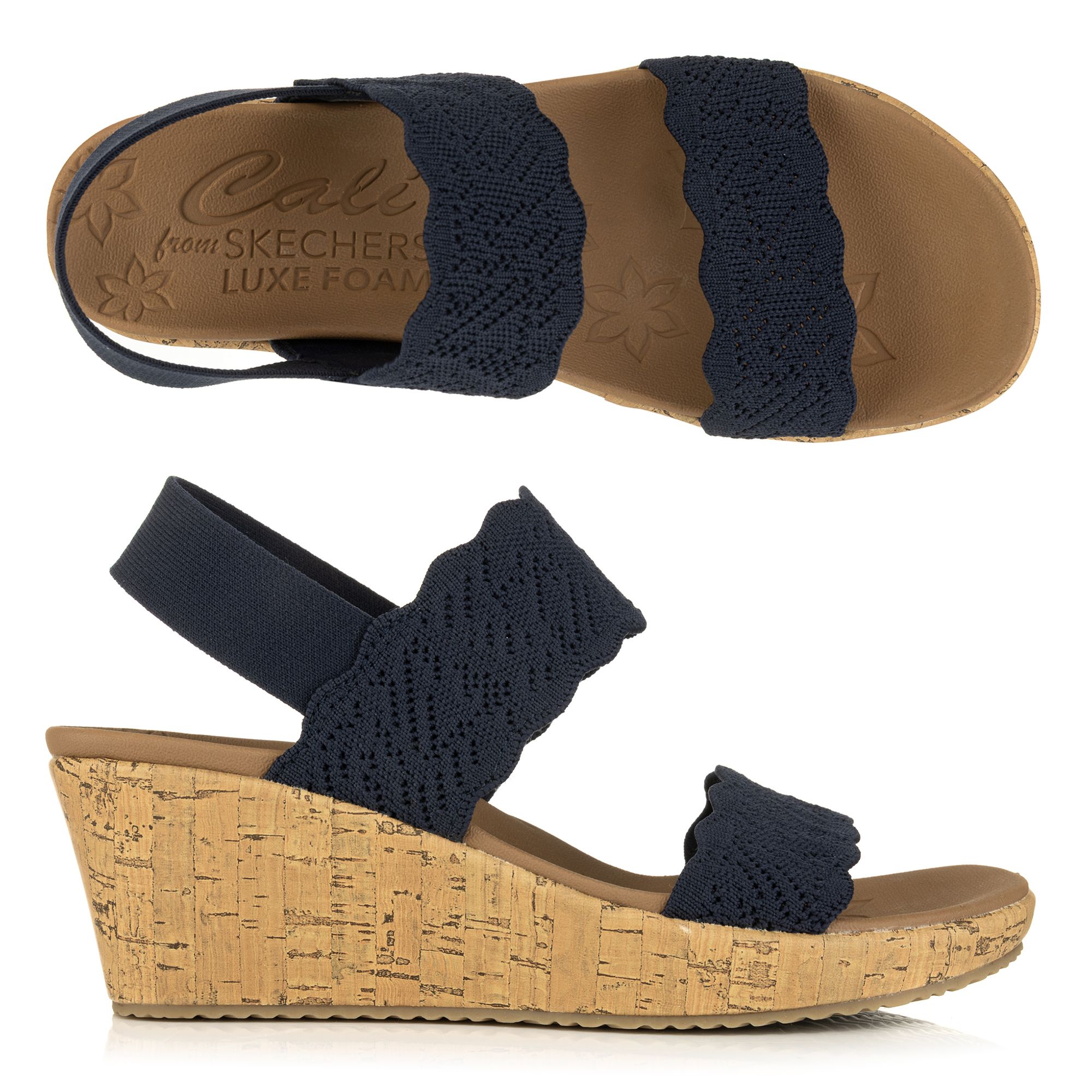 SKECHERS Damen-Sandalette Beverlee Strick Luxe Foam