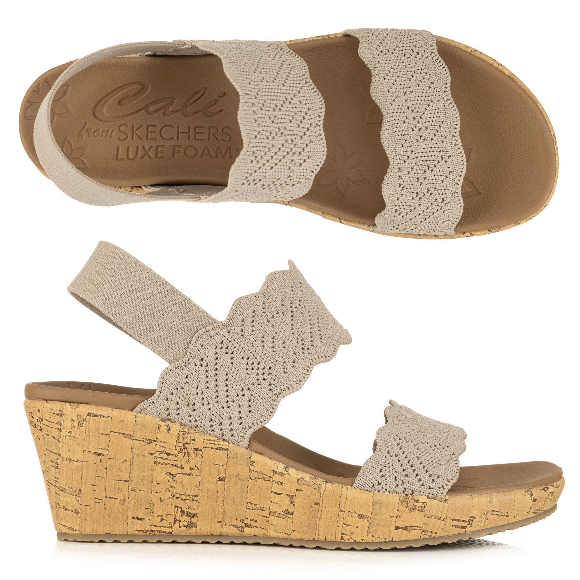 SKECHERS Damen-Sandalette Beverlee Strick Luxe Foam