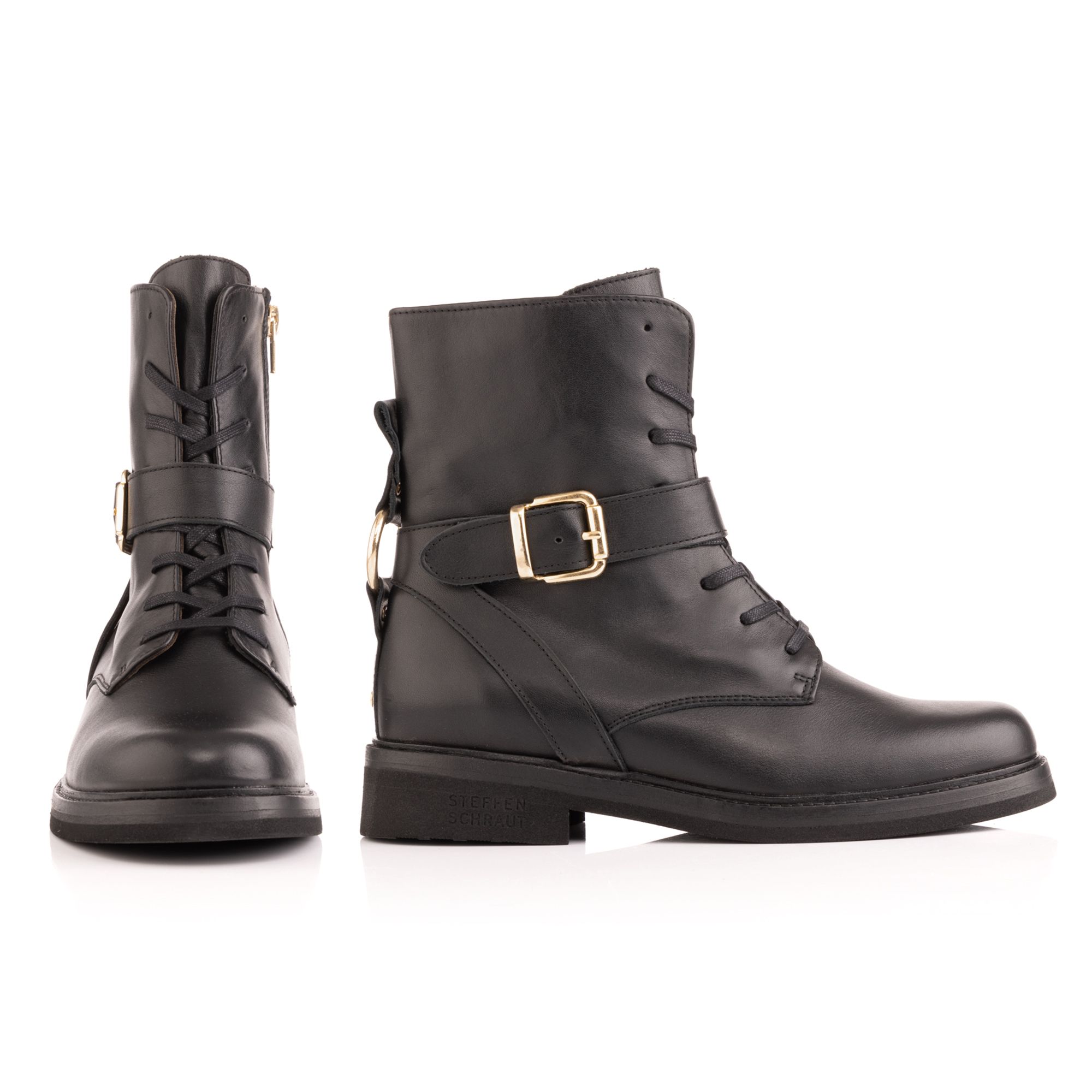 STEFFEN SCHRAUT Damen-Stiefel Nappa-Leder Schnallen Made in Portugal