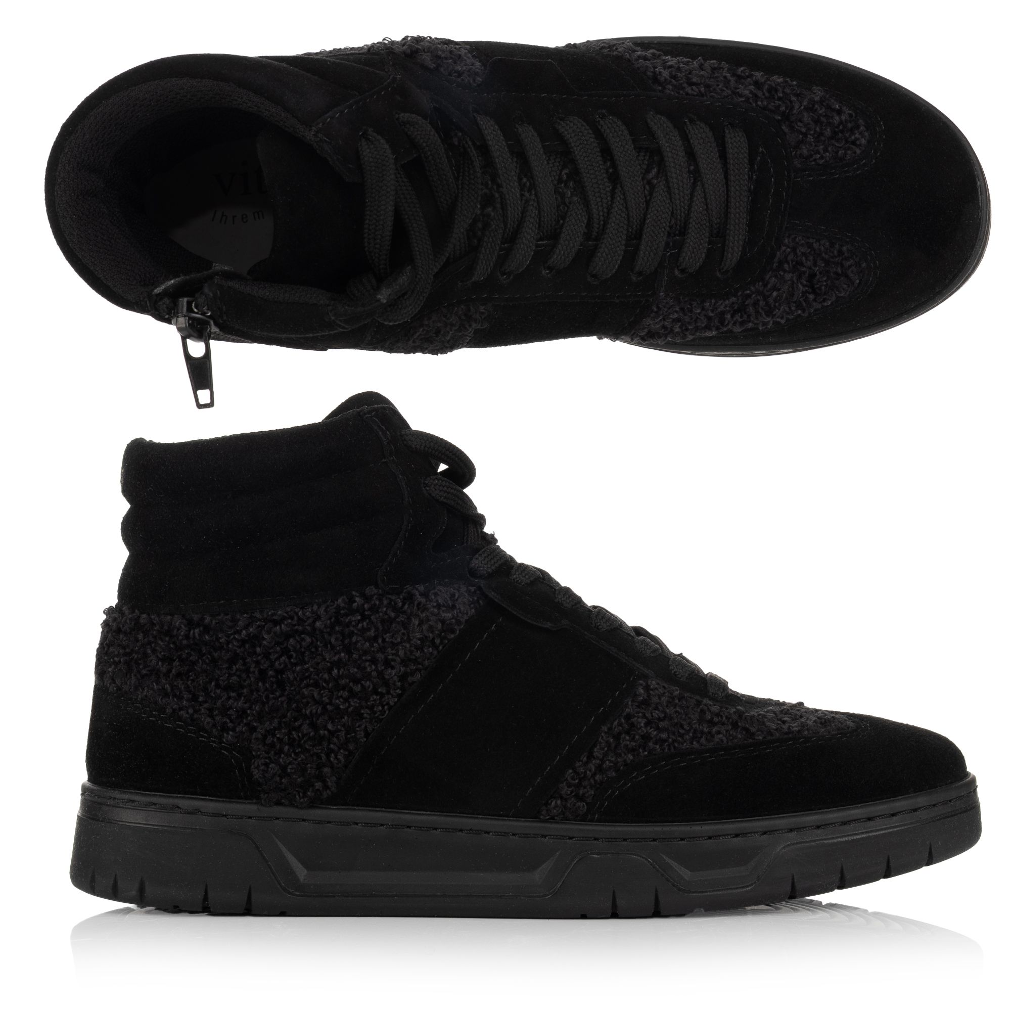 VITAFORM Damen-HIghtopsneaker Leder/Teddyfell Reißverschluss Sohle Marla