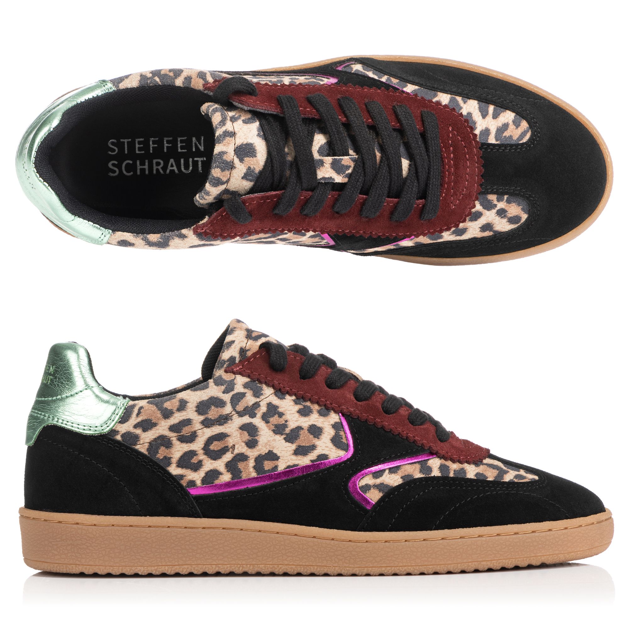 STEFFEN SCHRAUT Damen-Sneaker Wildleder Metallic- Optik Made in Portugal