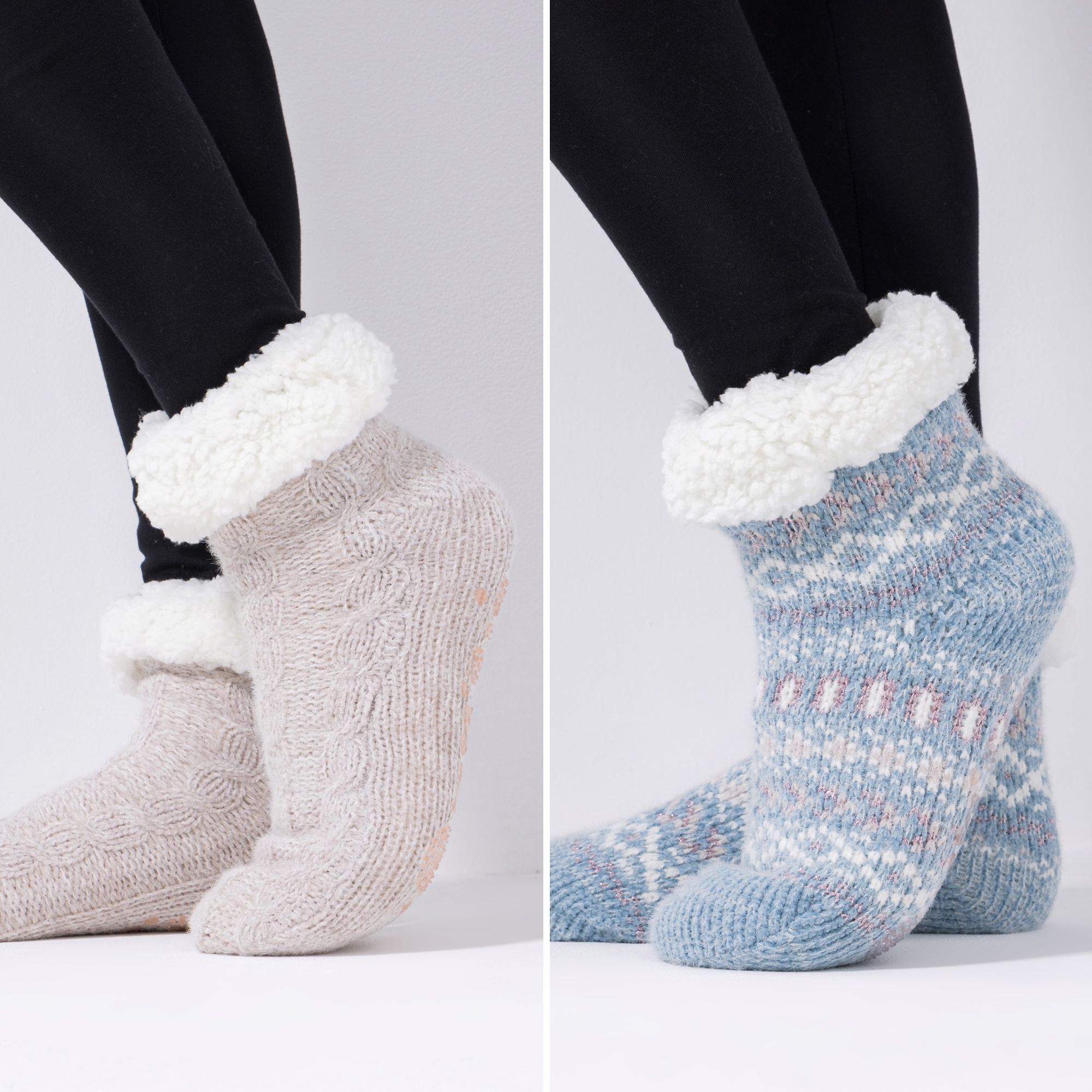 MUK LUKs Stopper-Socken weich gefüttert 2 er Pack