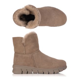 VITAFORM Damen-Stiefelette Veloursleder Lammfell Sohle FreeRun 2.0
