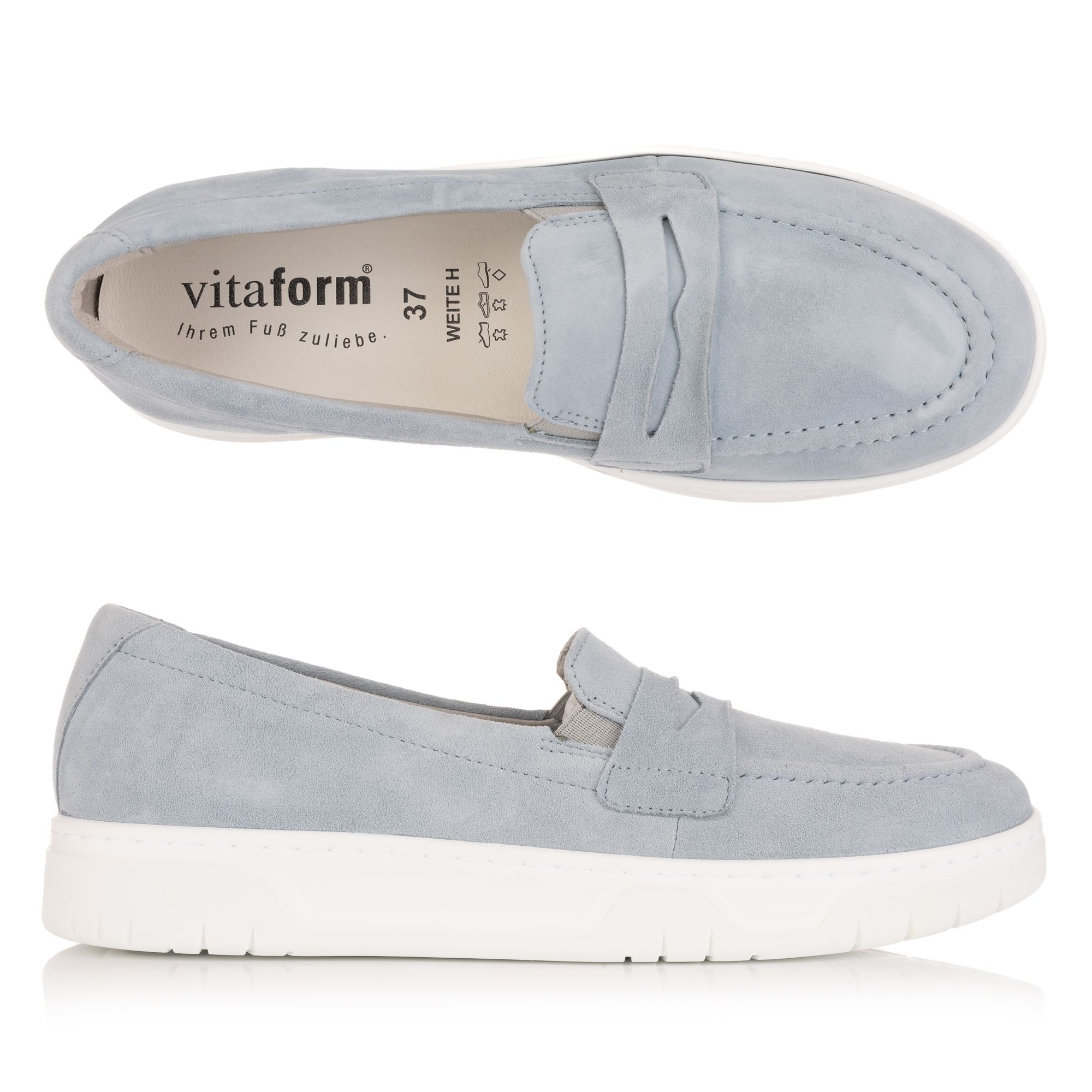 VITAFORM Damen-Slipper Samtziege Trense Sohle Marla