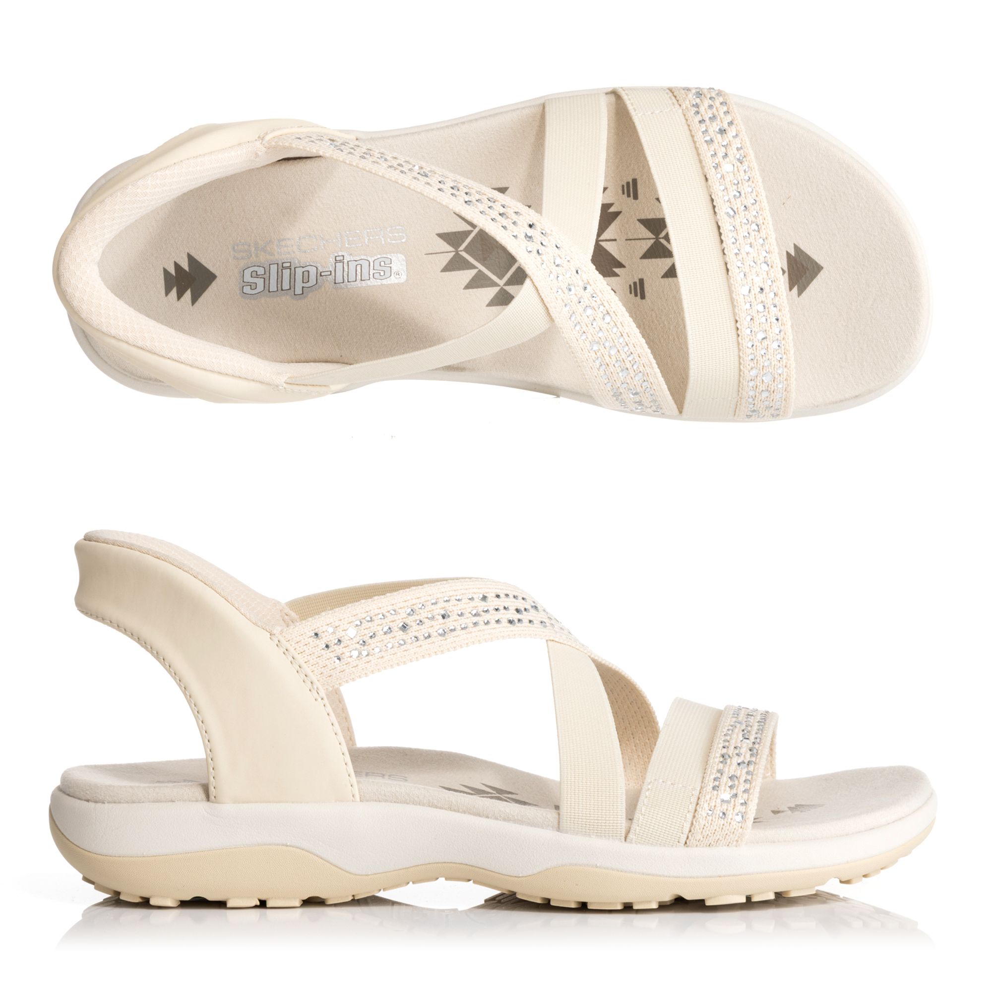 SKECHERS Damen-Sandale Reggae Slim Summer Sparkle Hands Free Slip-Ins®