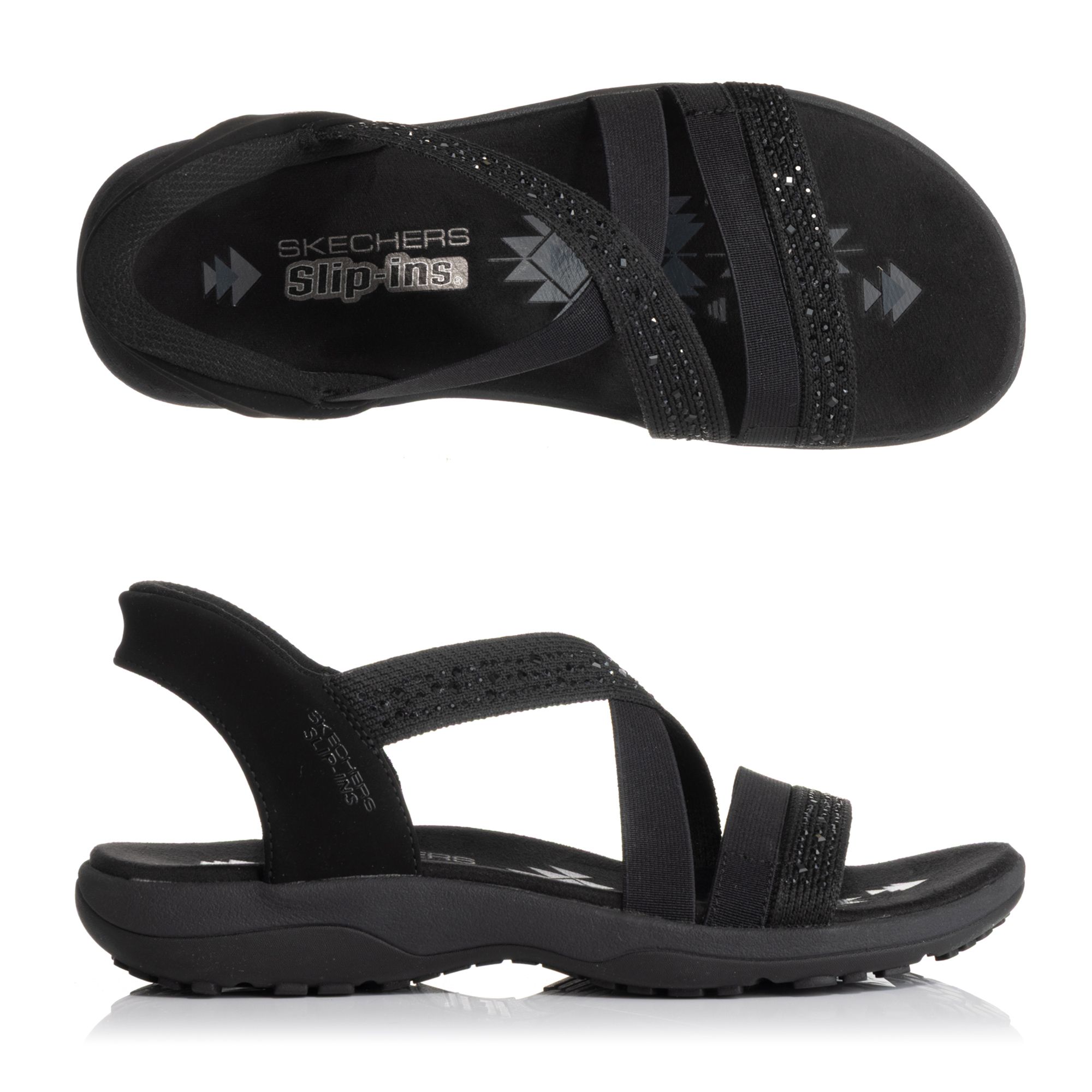 SKECHERS Damen-Sandale Reggae Slim Summer Sparkle Hands Free Slip-Ins®