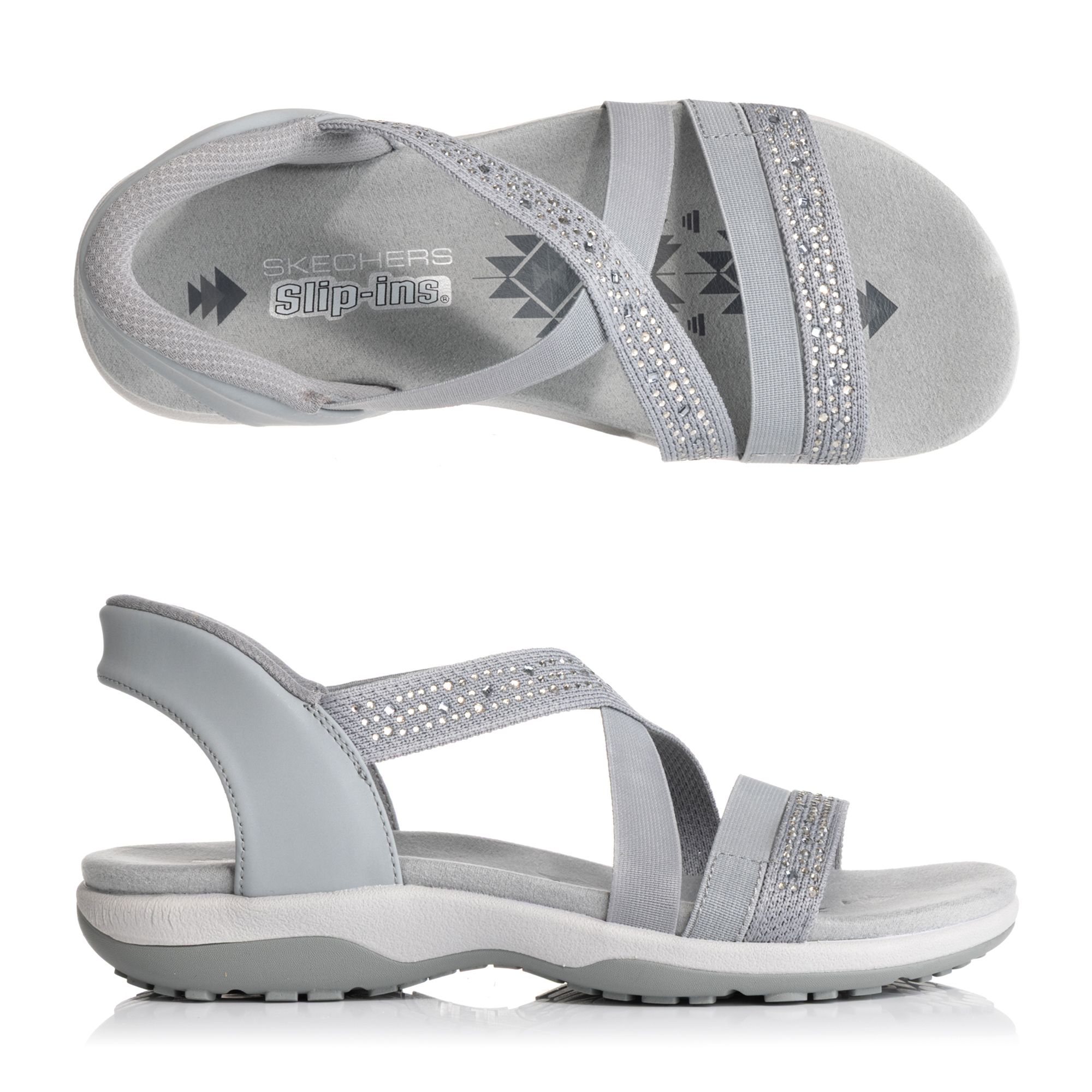 SKECHERS Damen-Sandale Reggae Slim Summer Sparkle Hands Free Slip-Ins®