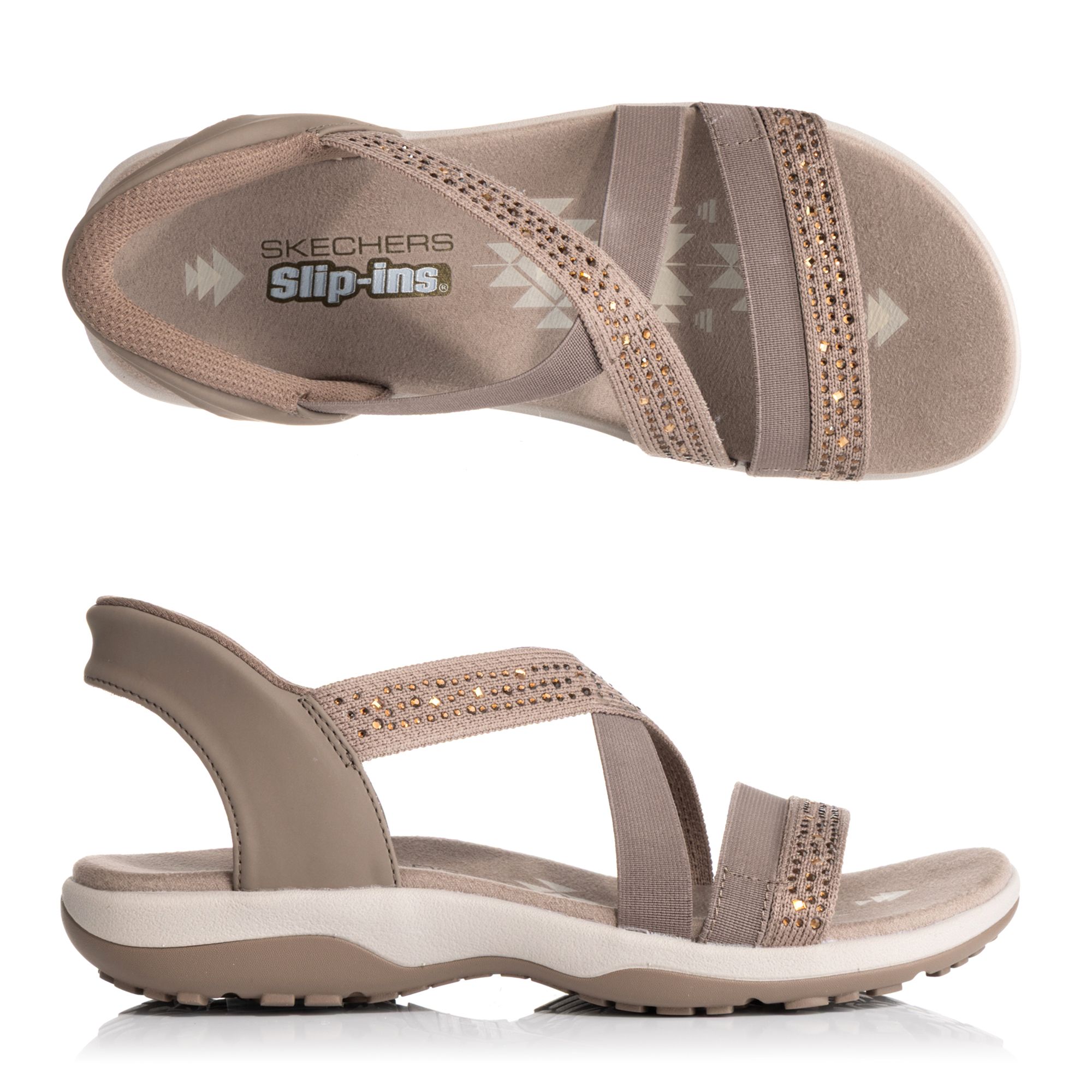SKECHERS Damen-Sandale Reggae Slim Summer Sparkle Hands Free Slip-Ins®