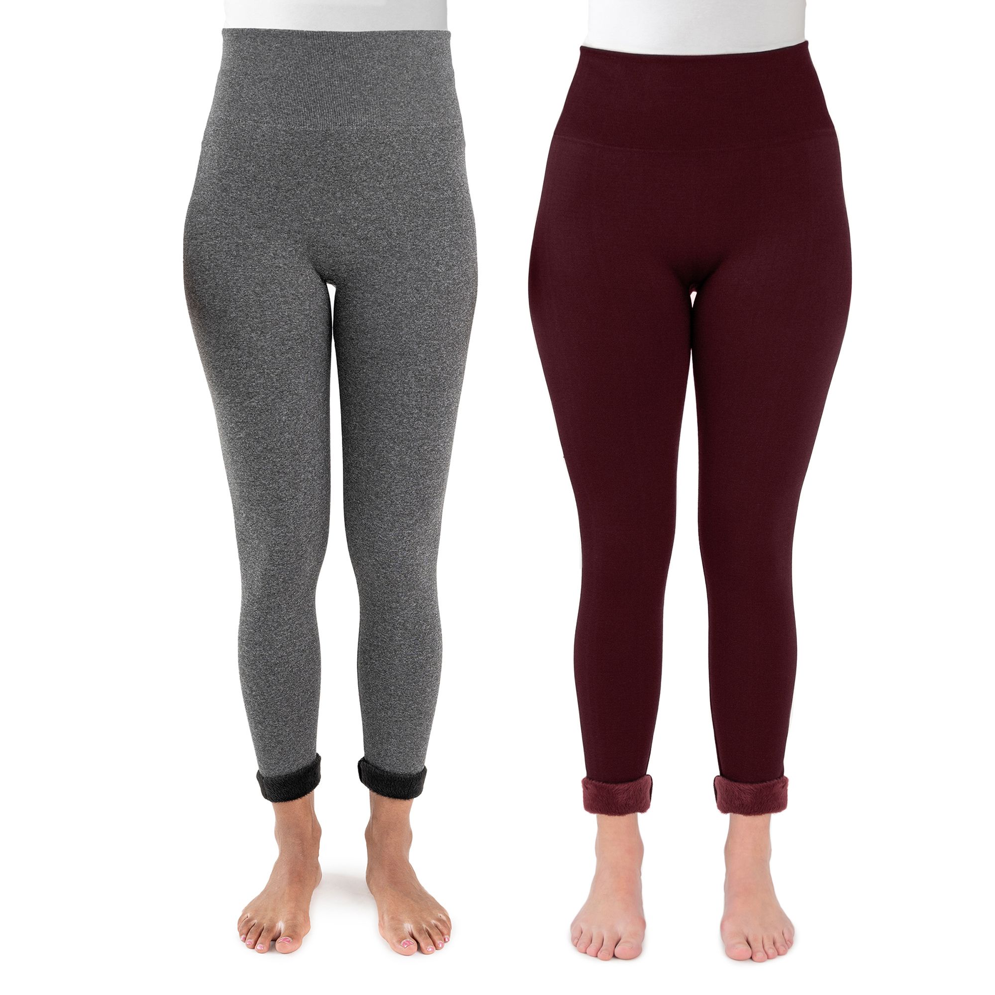 MUK LUKs Strumpf-Leggings gefüttert/Felloptik Komfortbund 2 er Pack