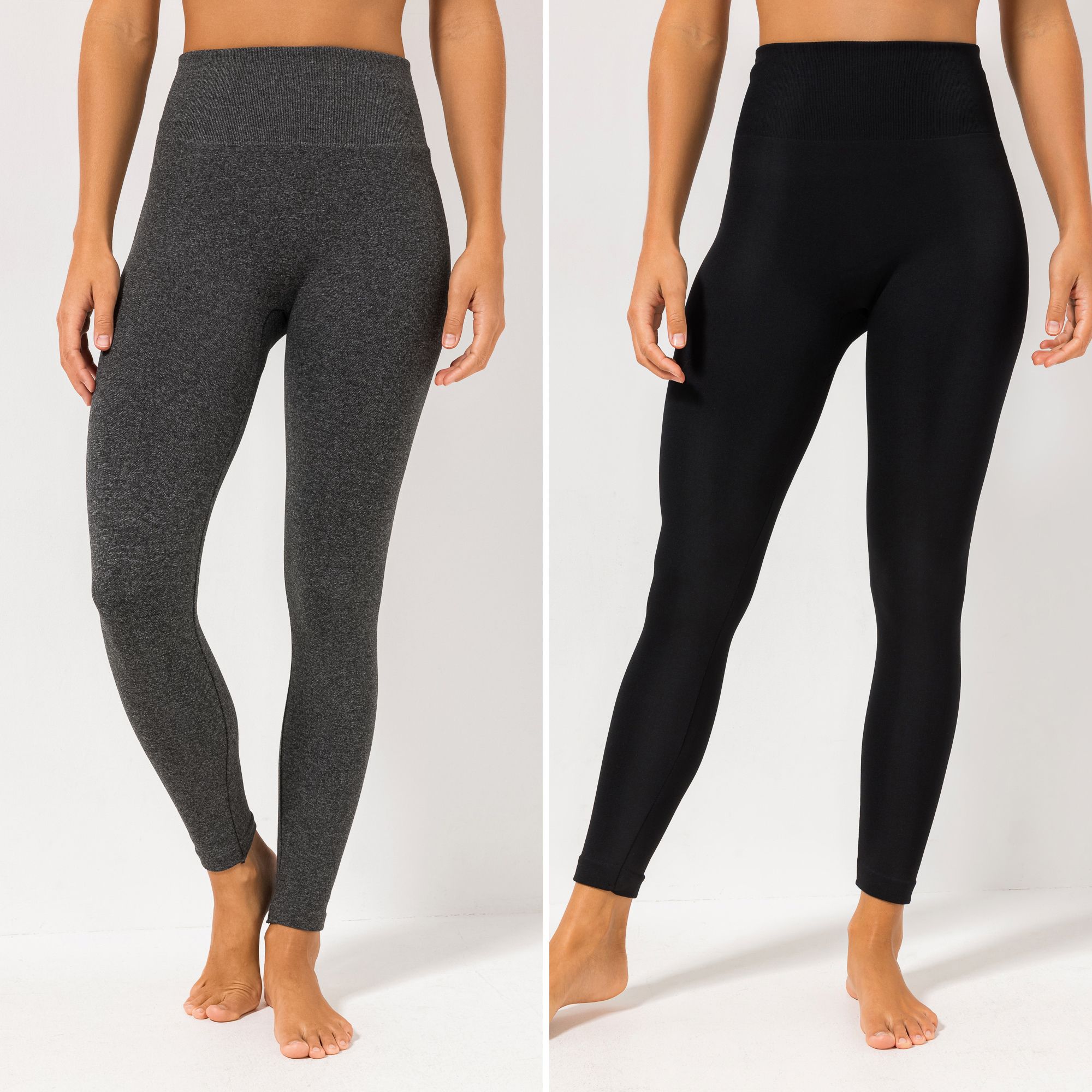 MUK LUKs Strumpf-Leggings gefüttert/Felloptik Komfortbund 2 er Pack