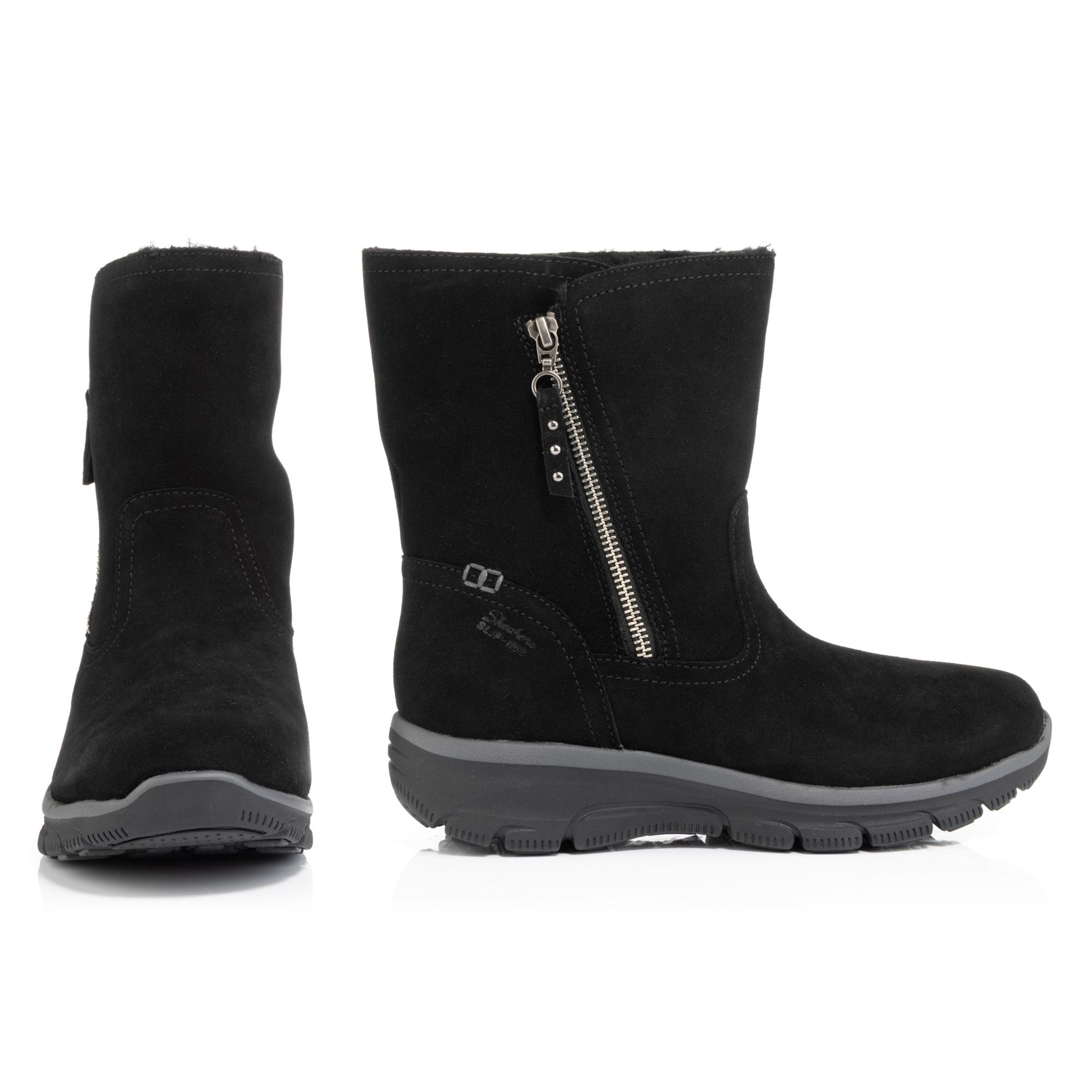 SKECHERS Damen-Stiefel Veloursleder seitl. Reißverschluss Hands Free Slip-ins®