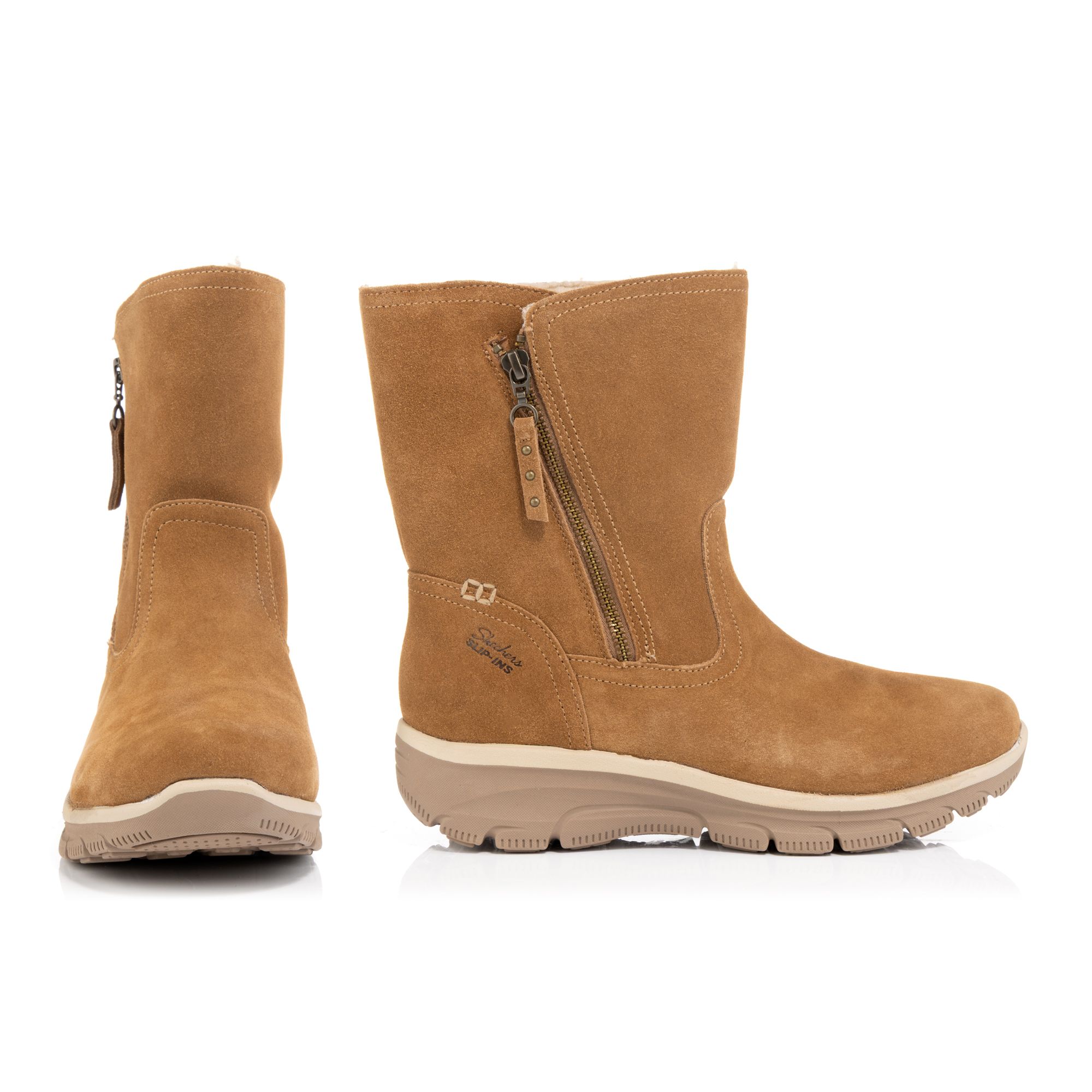 SKECHERS Damen-Stiefel Veloursleder seitl. Reißverschluss Hands Free Slip-ins®