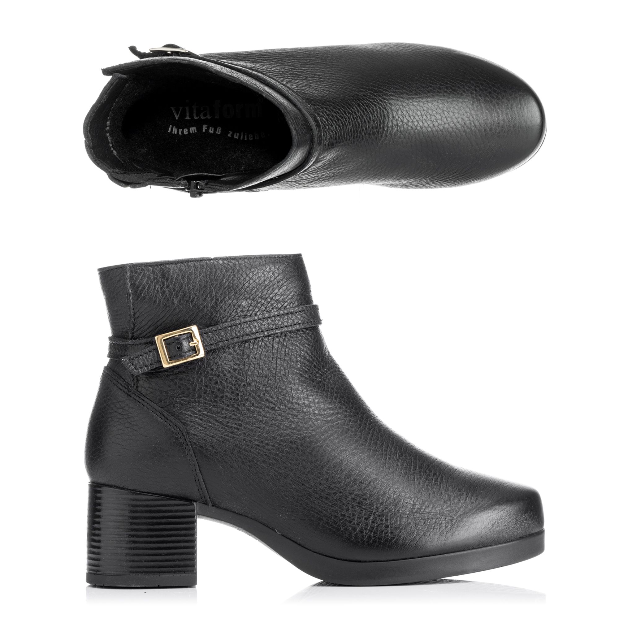 VITAFORM Damen-Stiefelette Hirschleder Zierschnalle Sohle Luisa