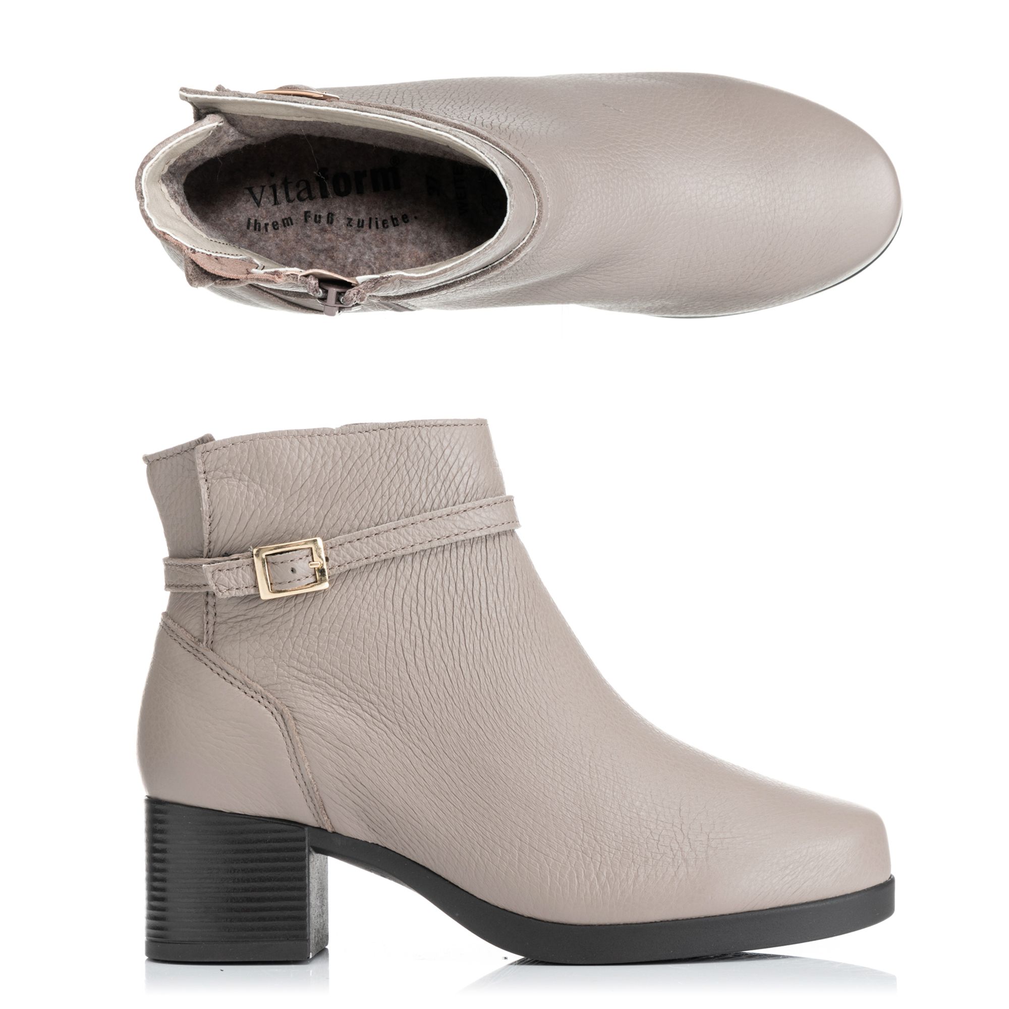 VITAFORM Damen-Stiefelette Hirschleder Zierschnalle Sohle Luisa