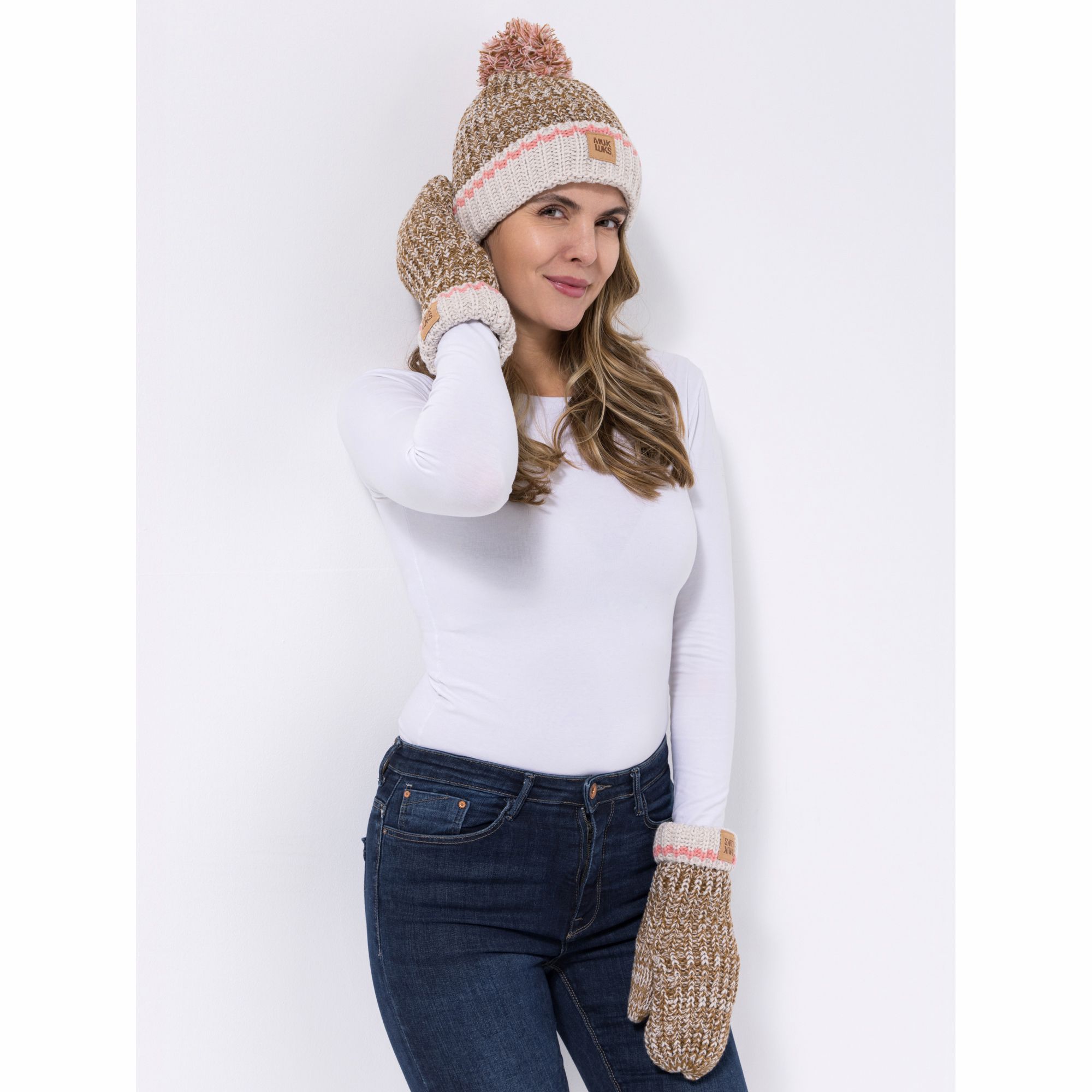 MUK LUKs Strickmütze & Handschuhe 2tlg. Set Einheitsgröße