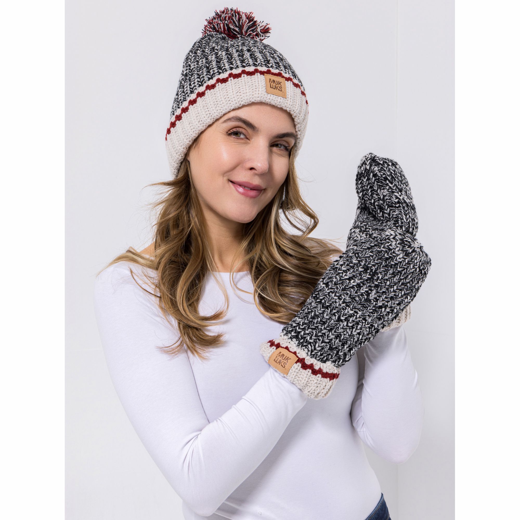 MUK LUKs Strickmütze & Handschuhe 2tlg. Set Einheitsgröße