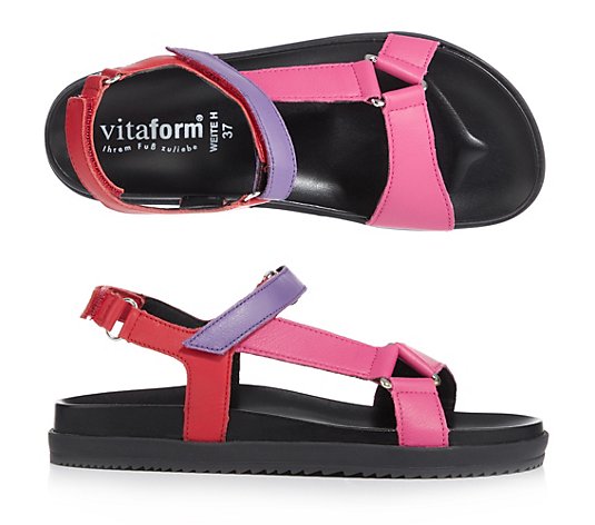 VITAFORM Damen-Sandale Softnappaleder Colourblocking Sandalensohle